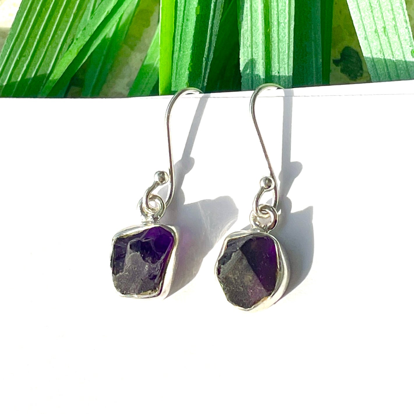 Amethyst Raw - St.Silver Earring