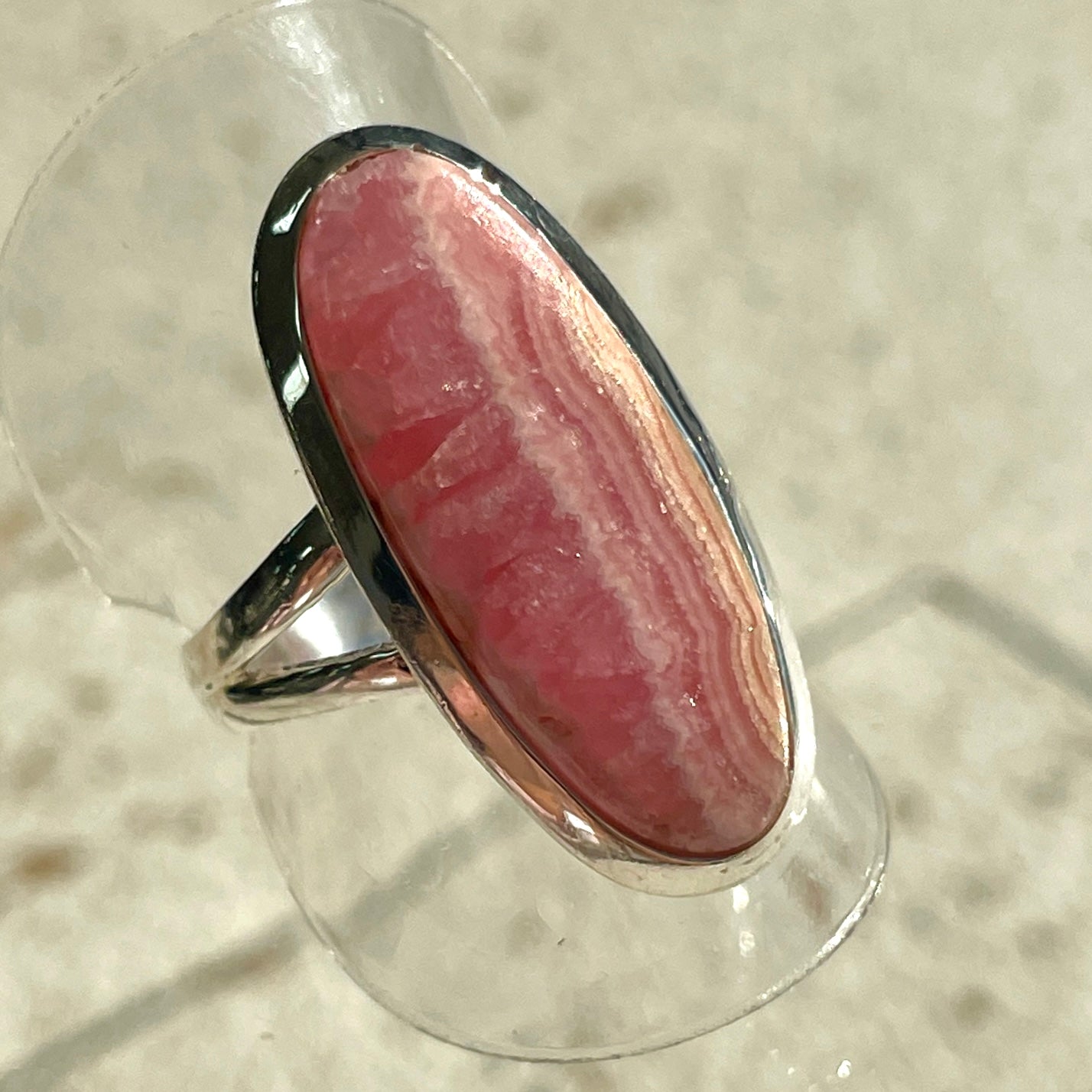 Rhodochrosite St. Silver Ring - Sz8 RH5