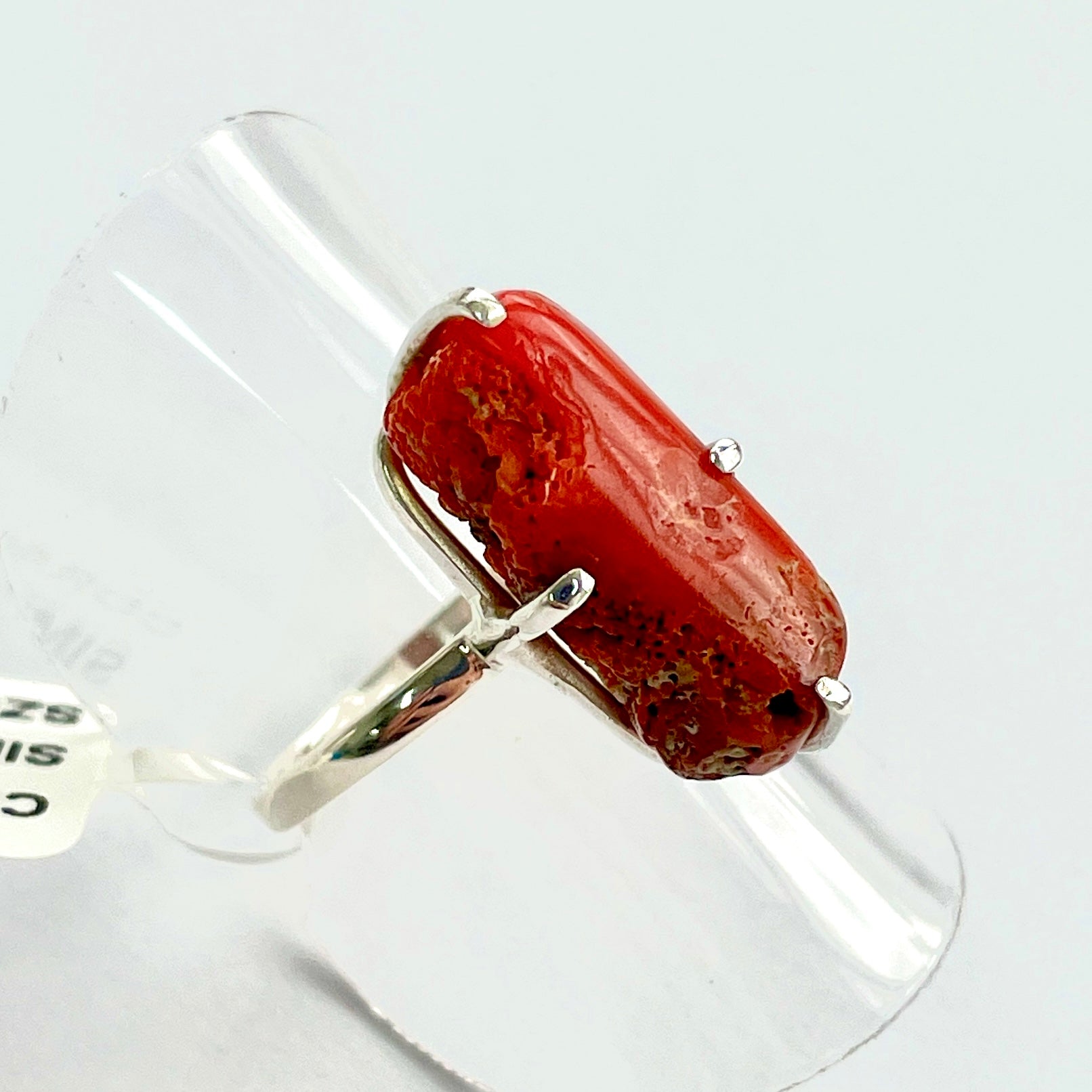 Coral Sterling Silver Ring - RC7