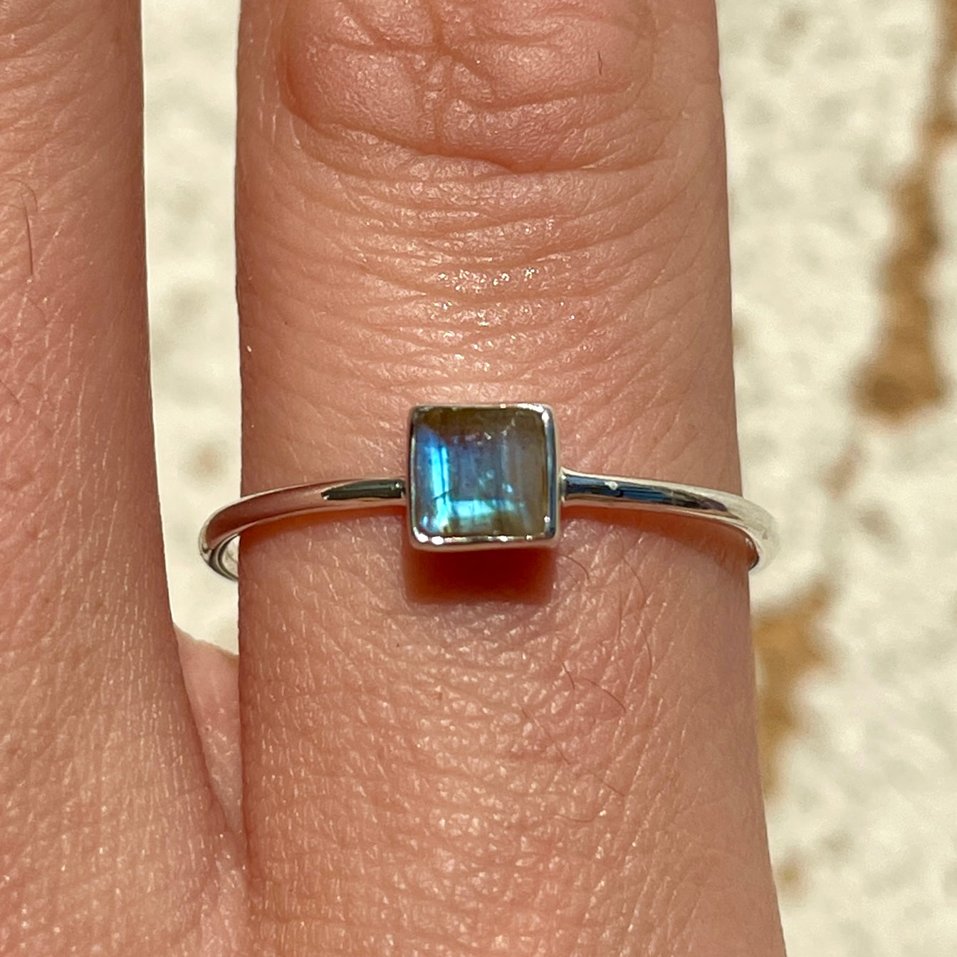 Labradorite Mini Square Ring