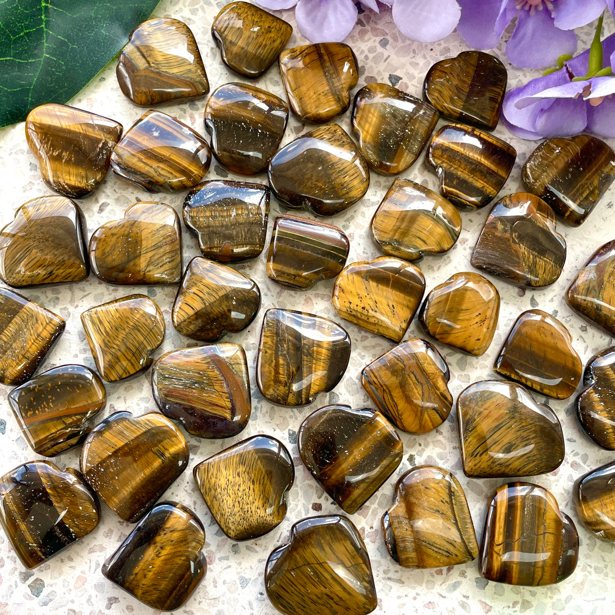 Tigers Eye Heart Flat 3cm