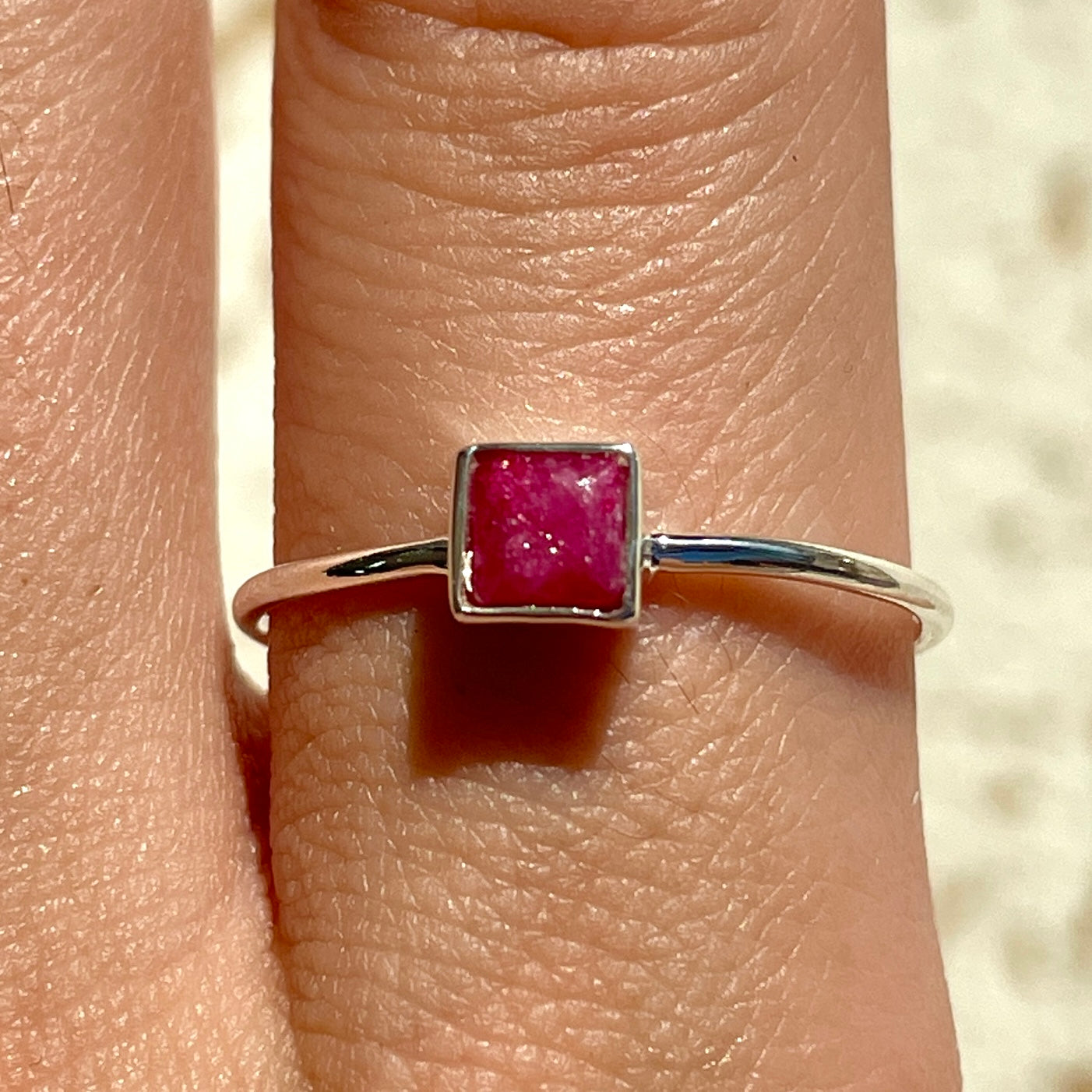 Ruby Mini Square Ring