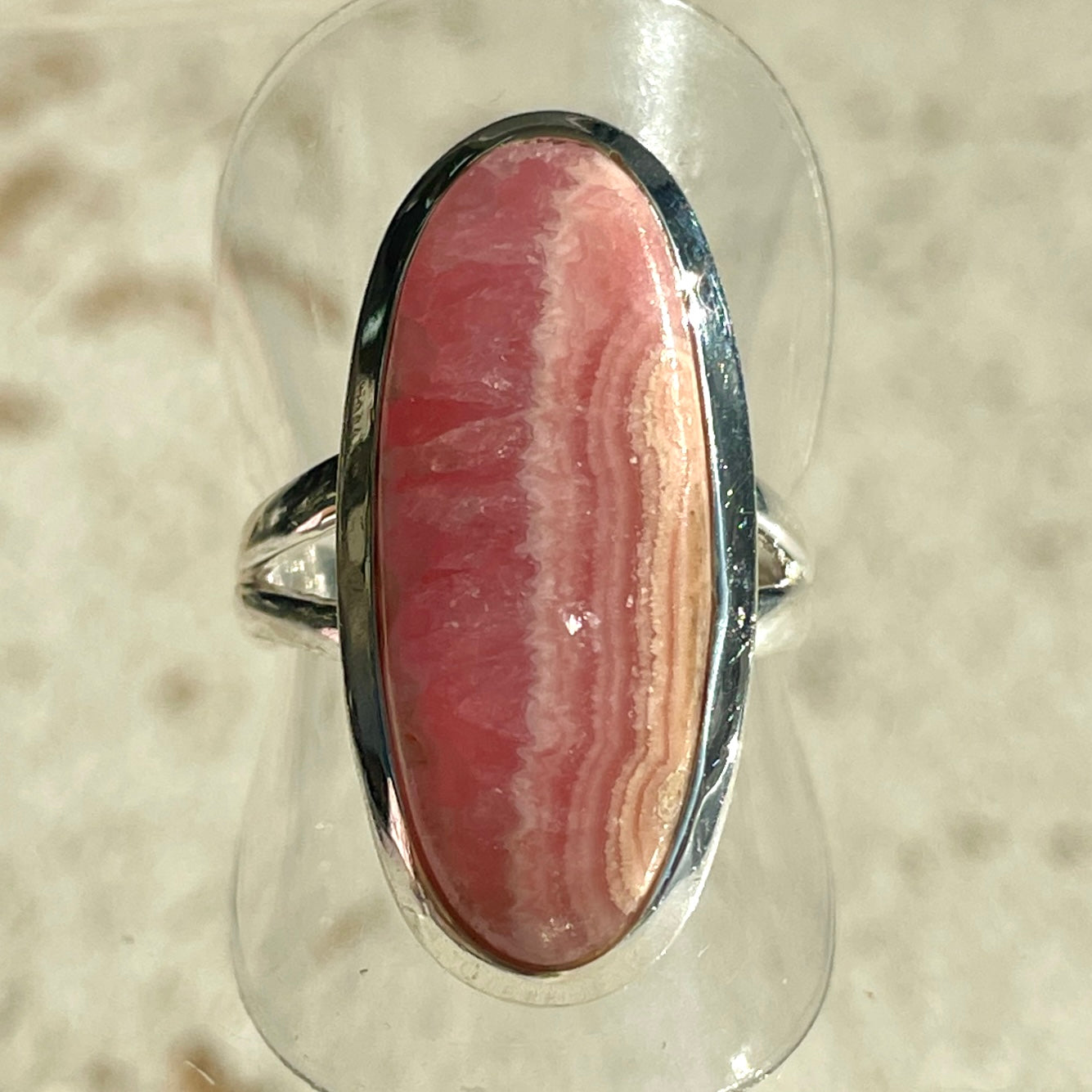 Rhodochrosite St. Silver Ring - Sz8 RH5