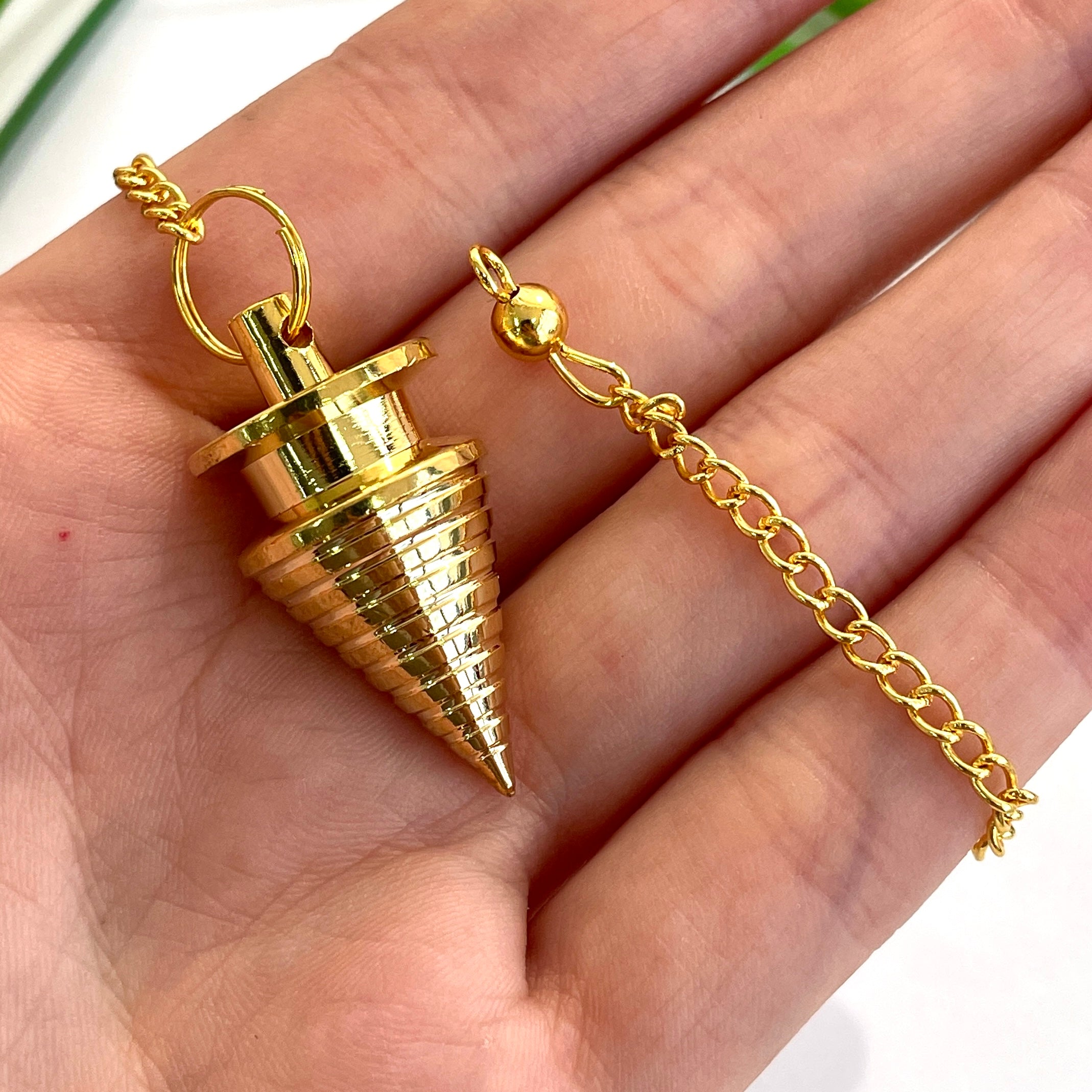 Spiral Cone Pendulum - Gold Metal