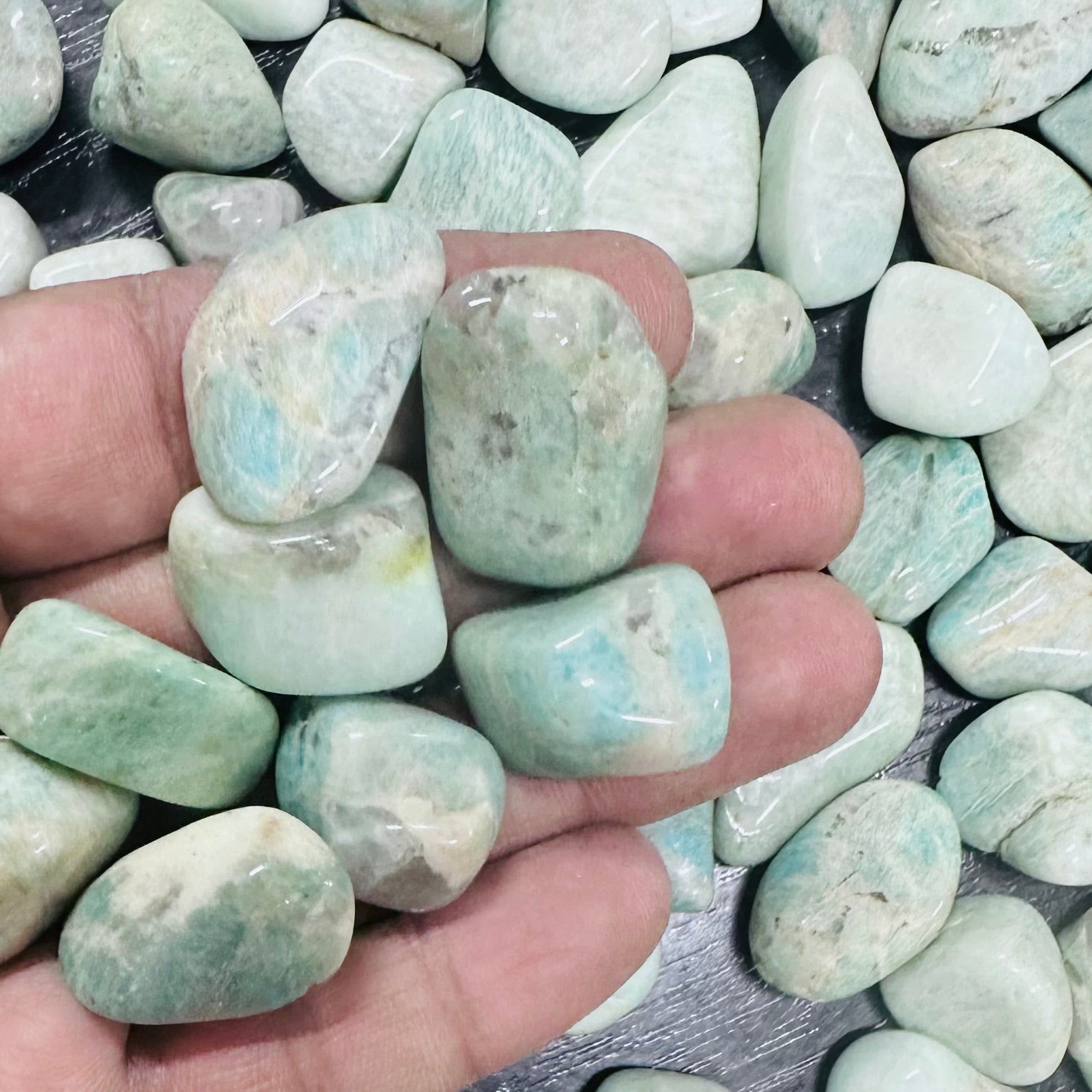 Amazonite “B” Tumbled - 200gms (25-30pc)