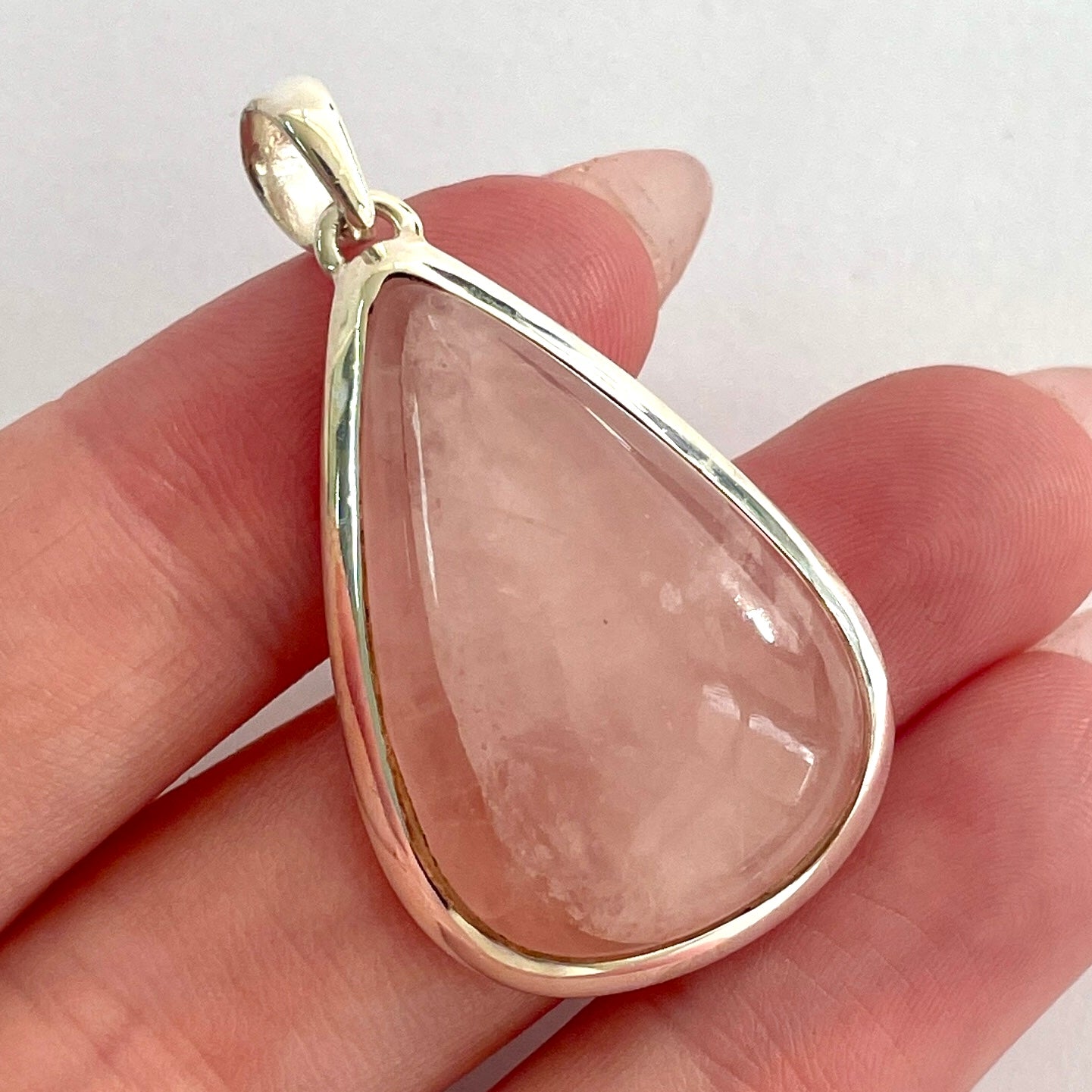 Rose Qtz St.Silver Pendant - SP153