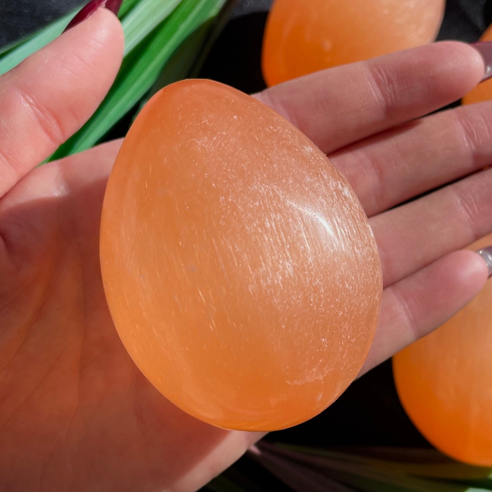 Selenite Egg - Orange - 7cm