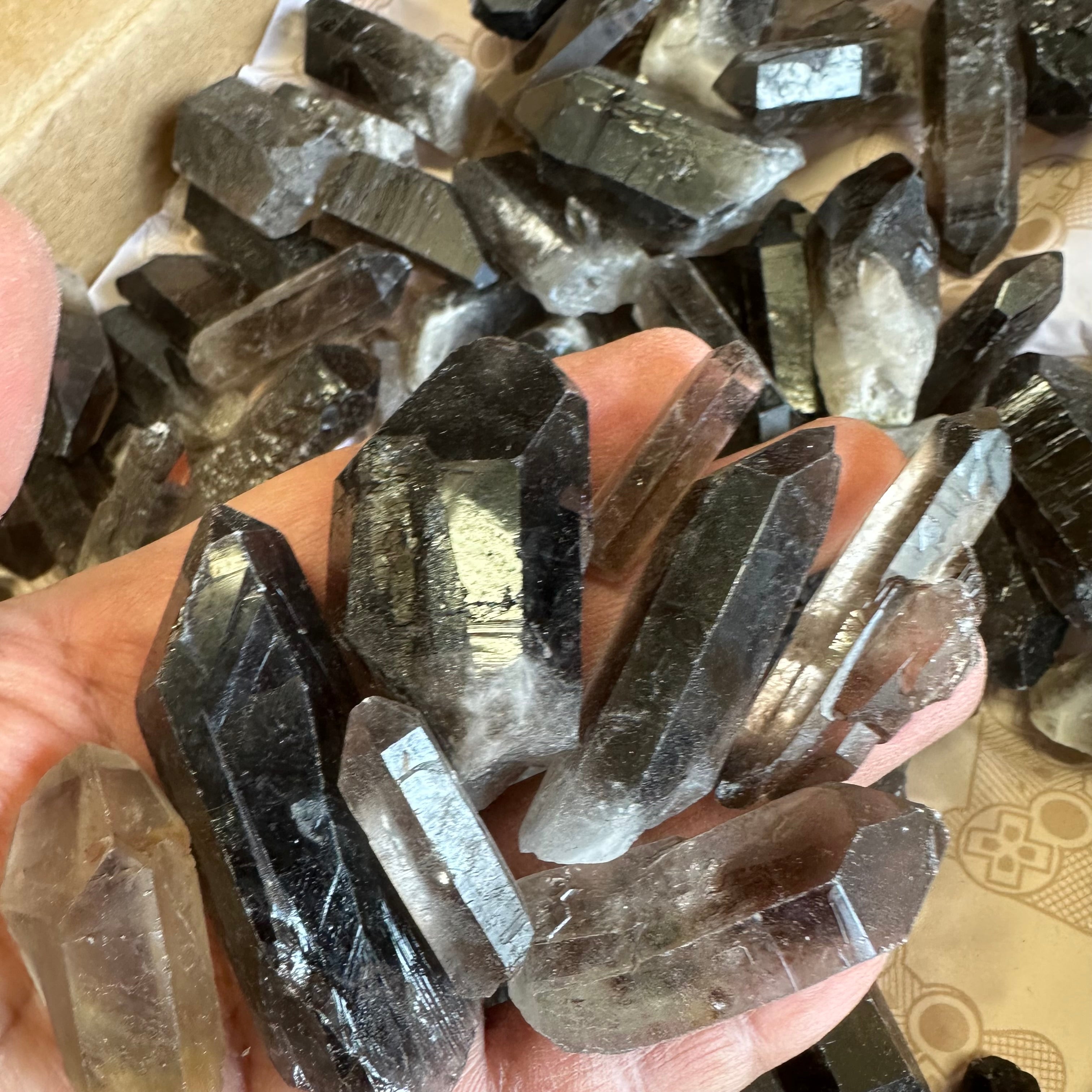 Smoky Qtz Points - 500gms (25-35pc)