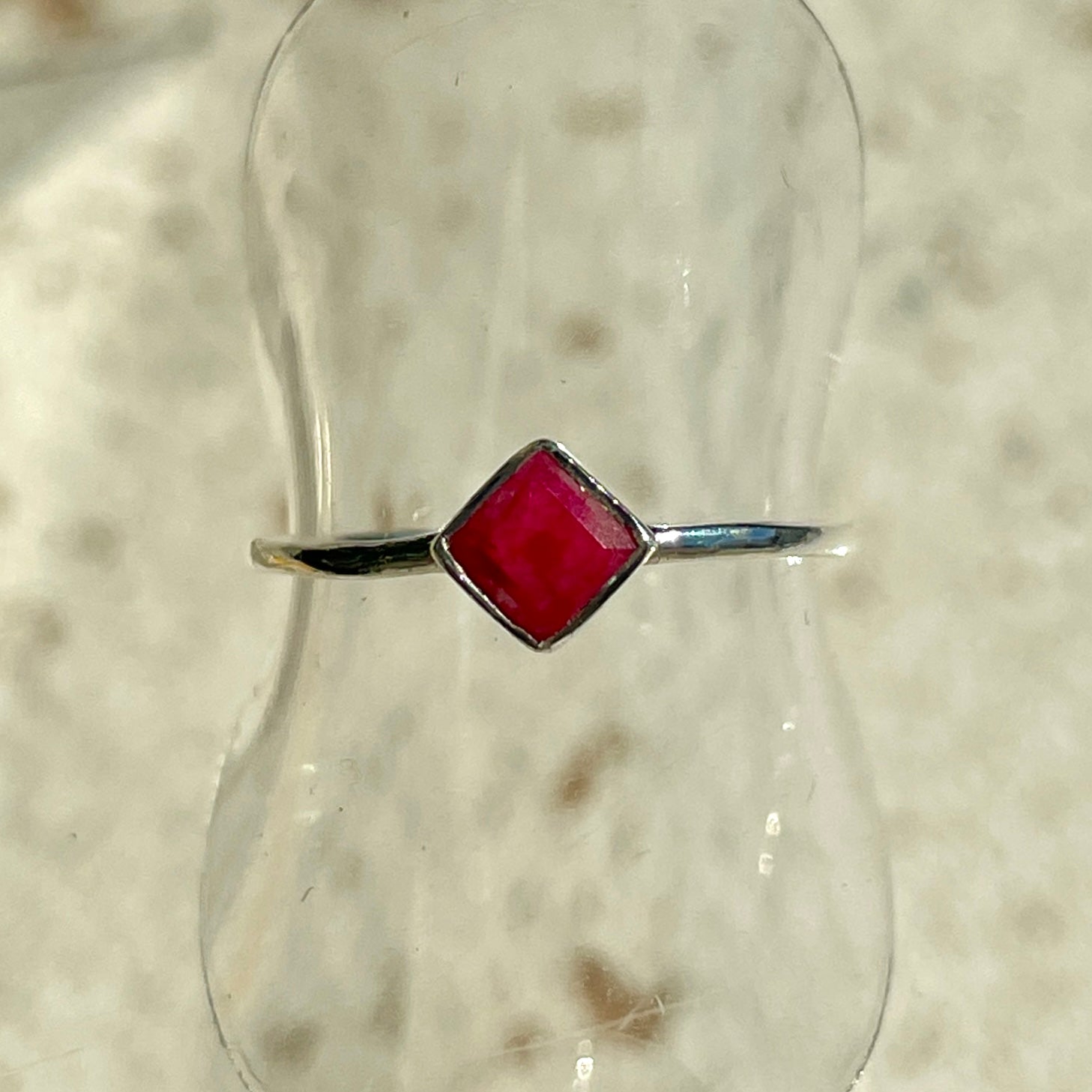 Ruby Mini Square Diamond Ring