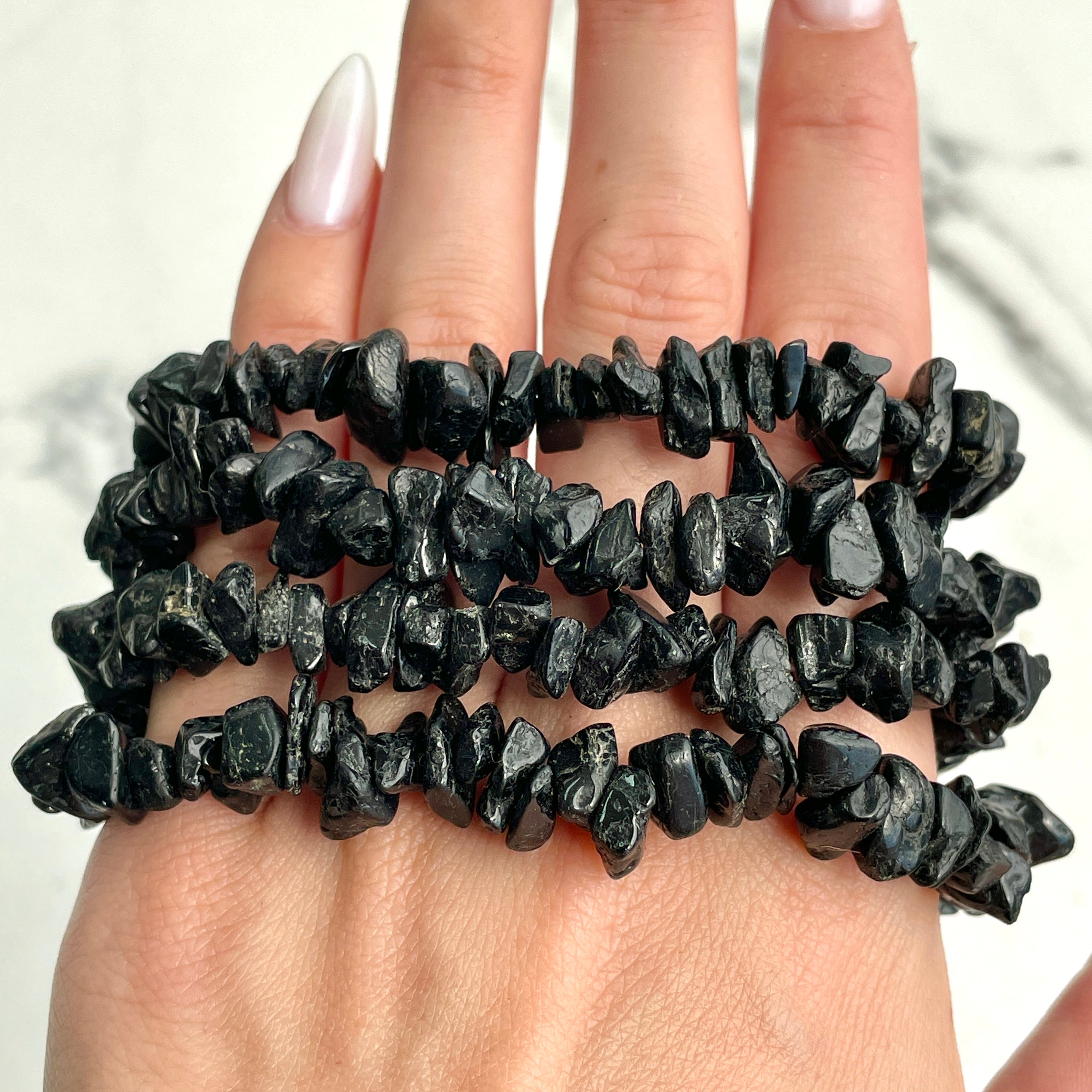 Black Tourmaline Chip Bracelet (IN)