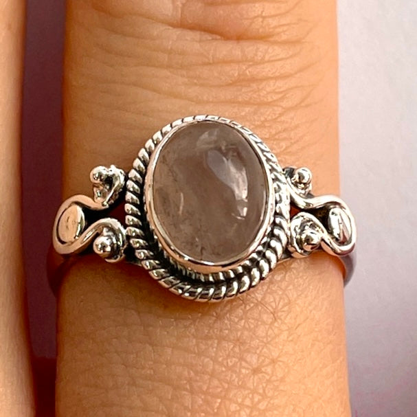 Rose Quartz St. Silver Ring - SR11