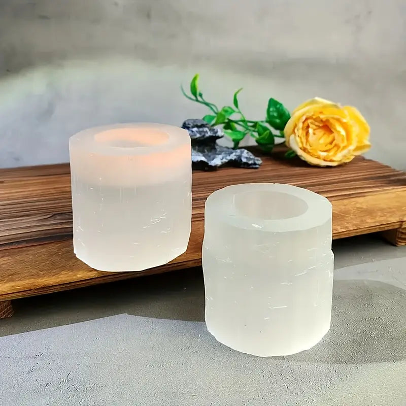 Selenite Tealight Holder - Cylinder