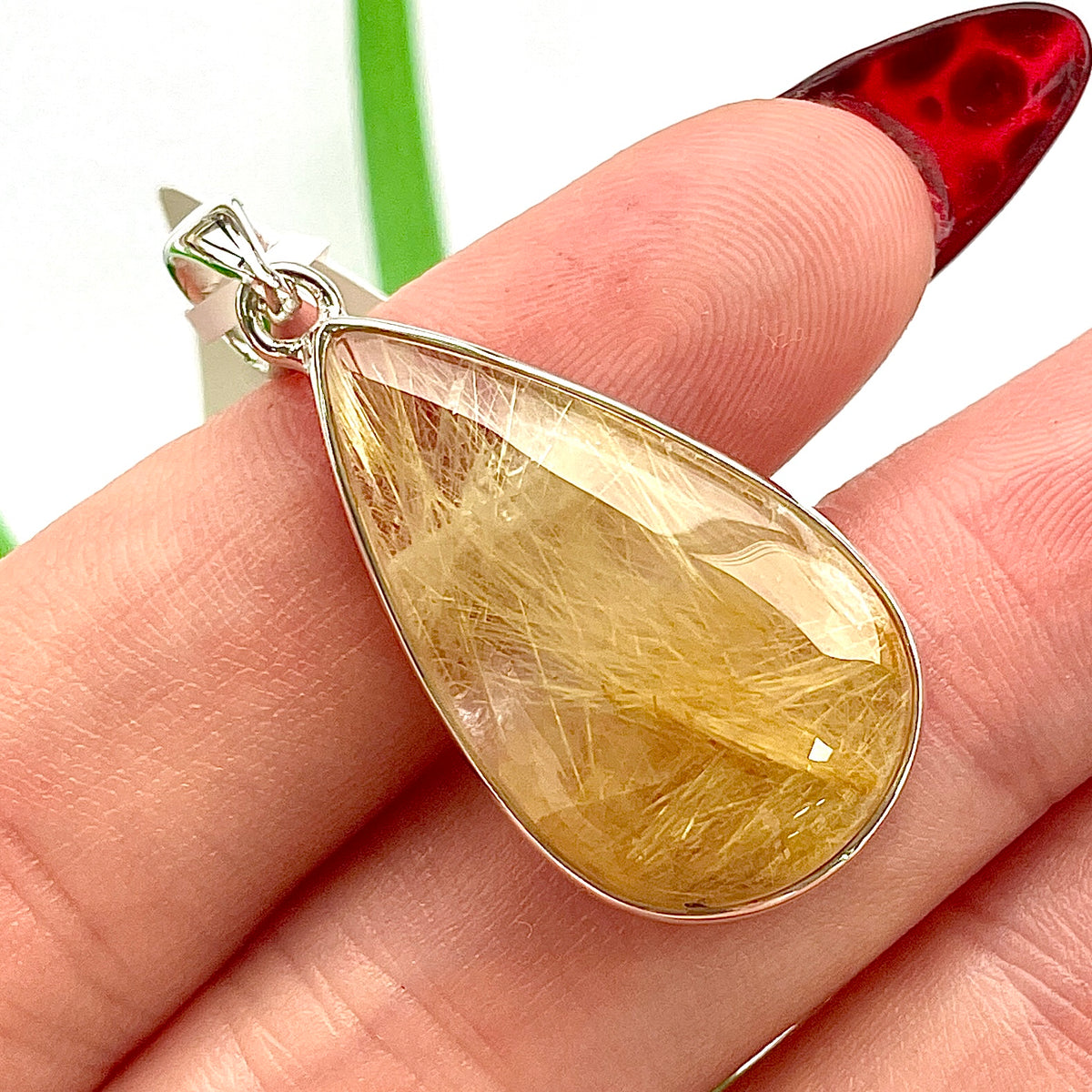 Golden Rutile St.Silver Pendant - SP195