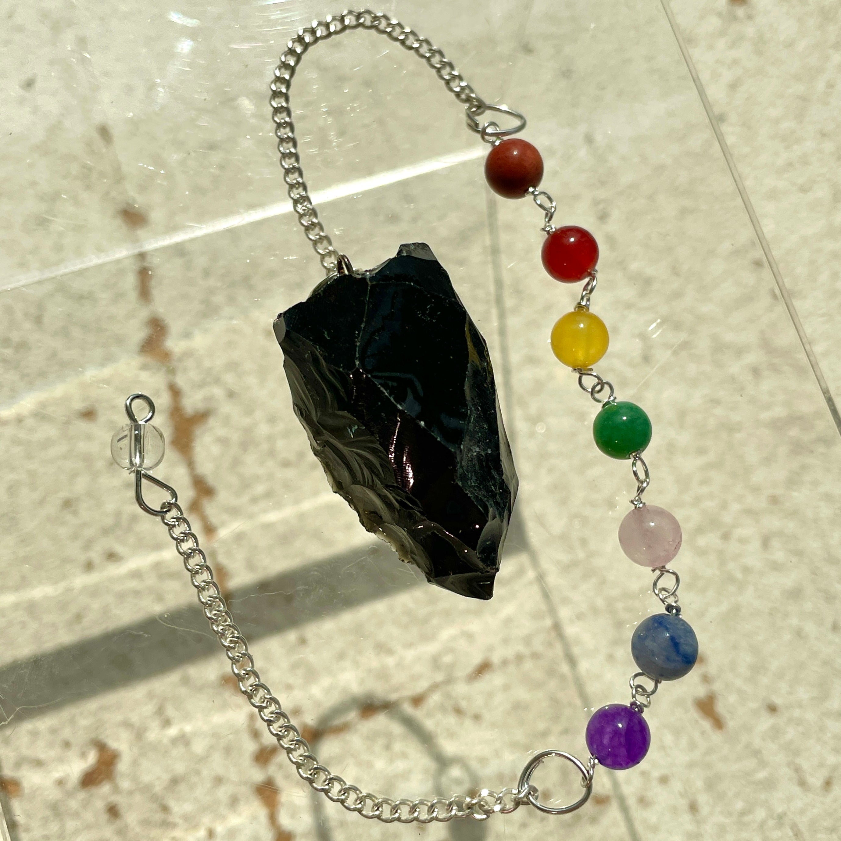Black Obsidian Rough Pendulum