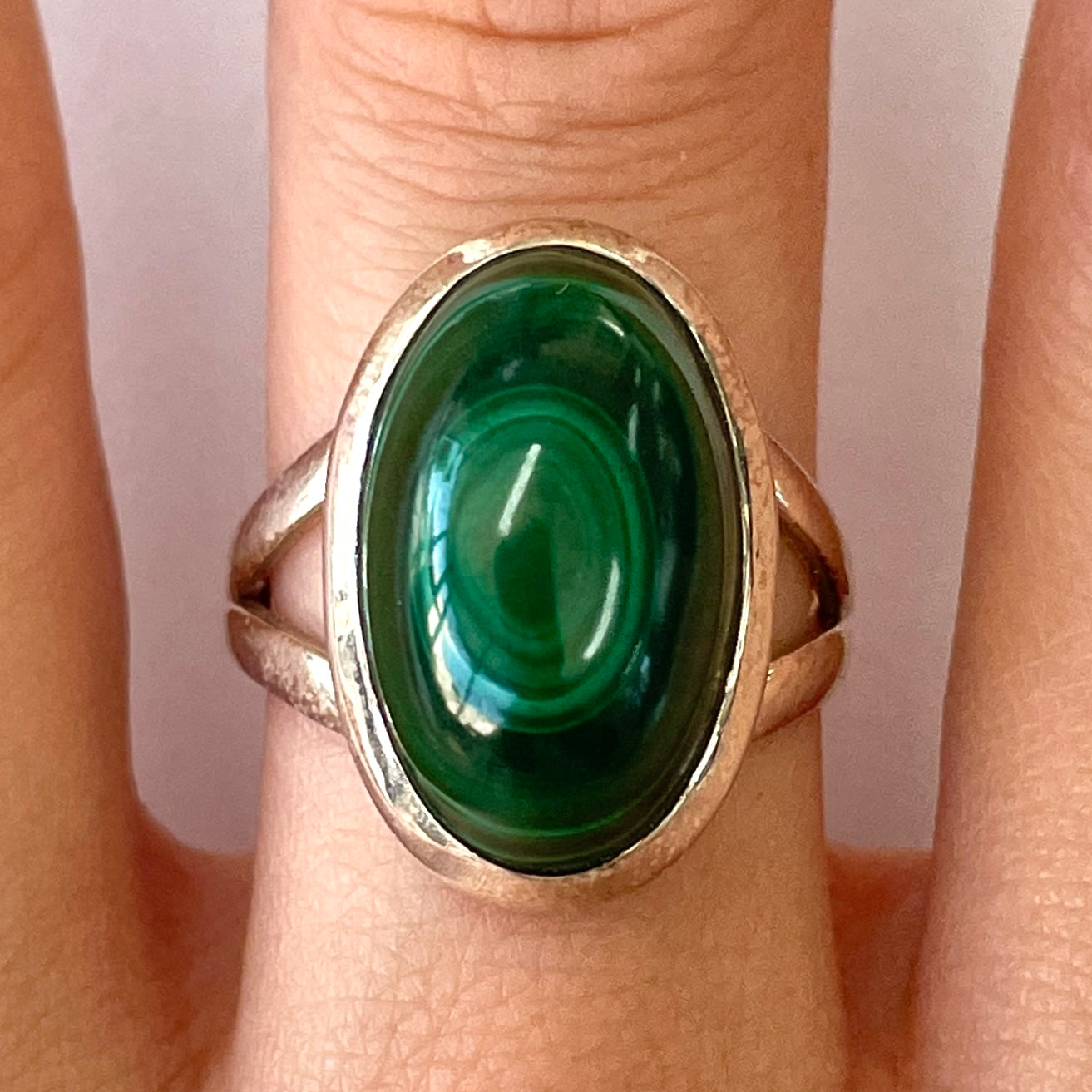 Malachite Sterling Silver Ring - MR4