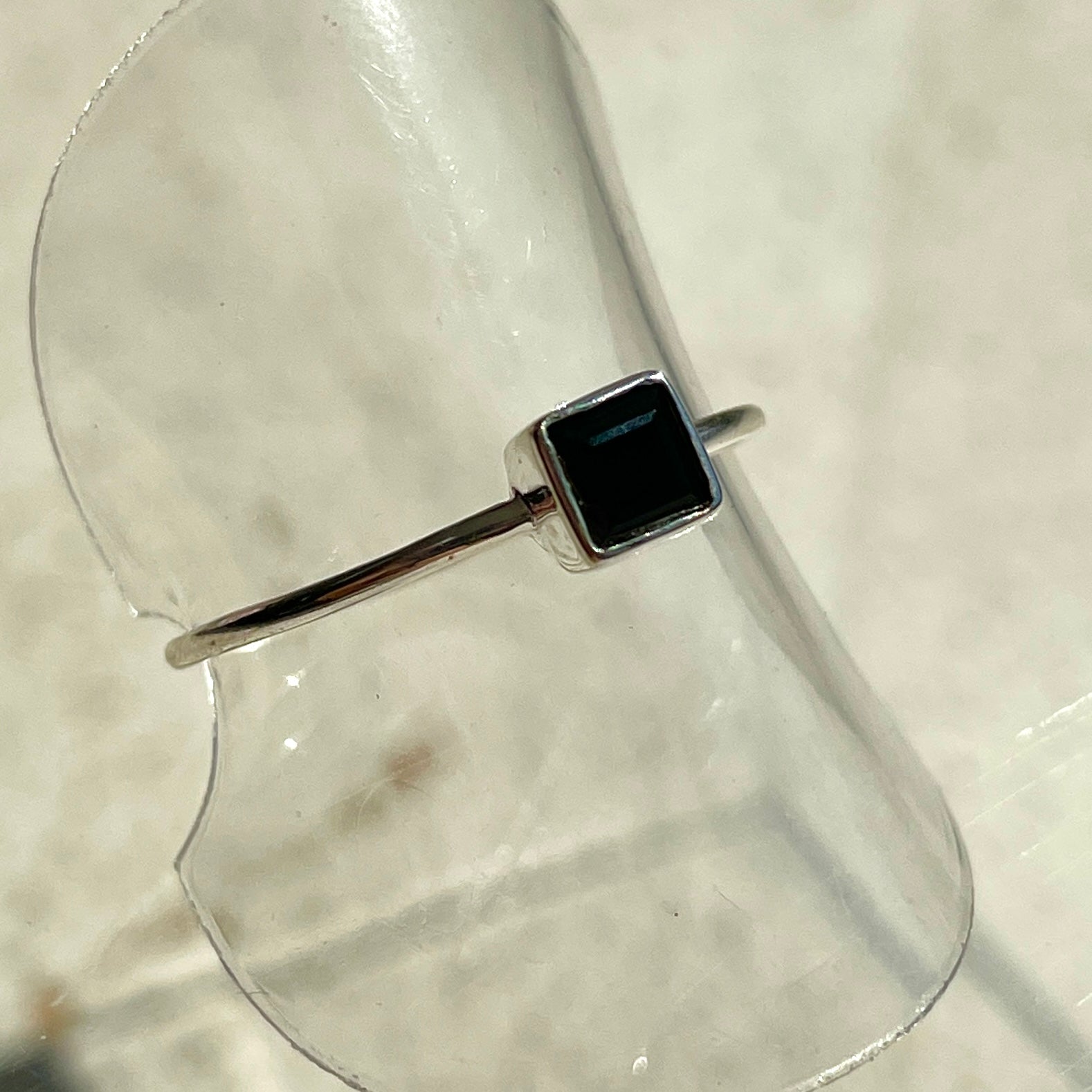 Black Onyx Mini Square Ring