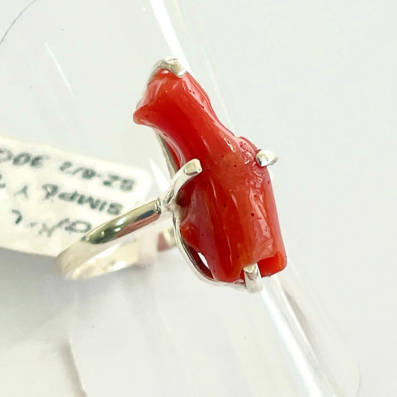 Coral Sterling Silver Ring - RC13