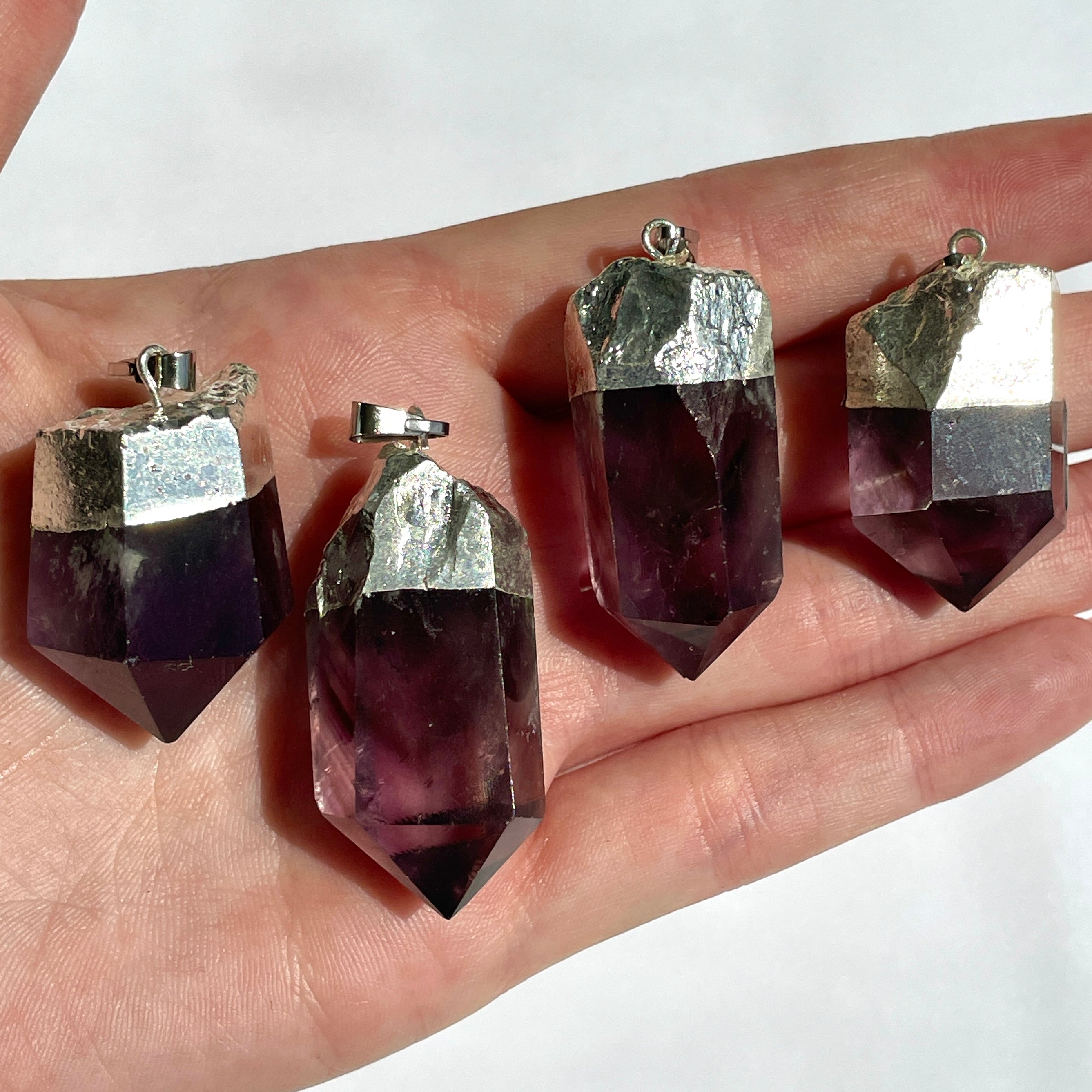 Amethyst Point Pendant Silver Capped (IN)
