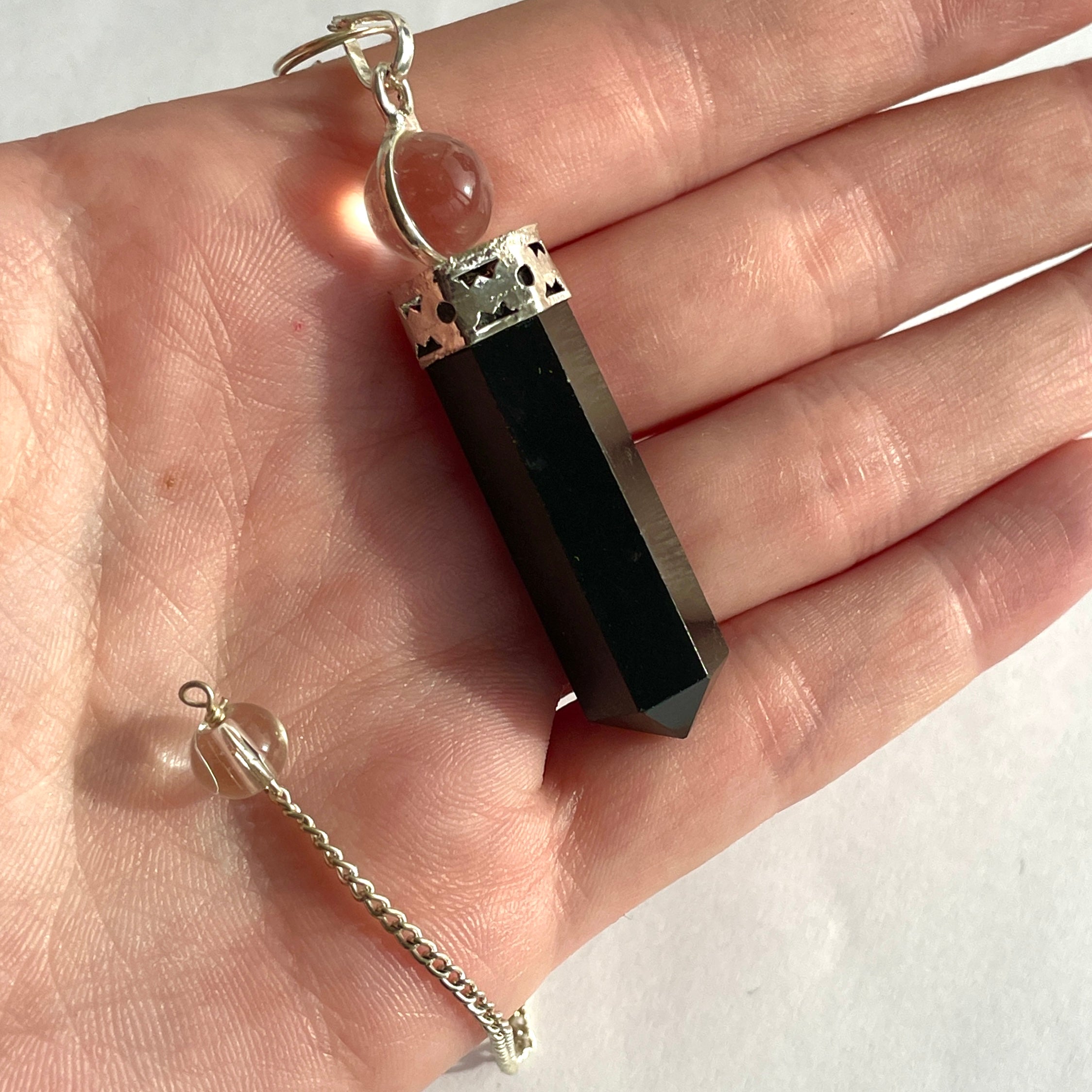 Black Tourmaline - Ball Point Pendulum