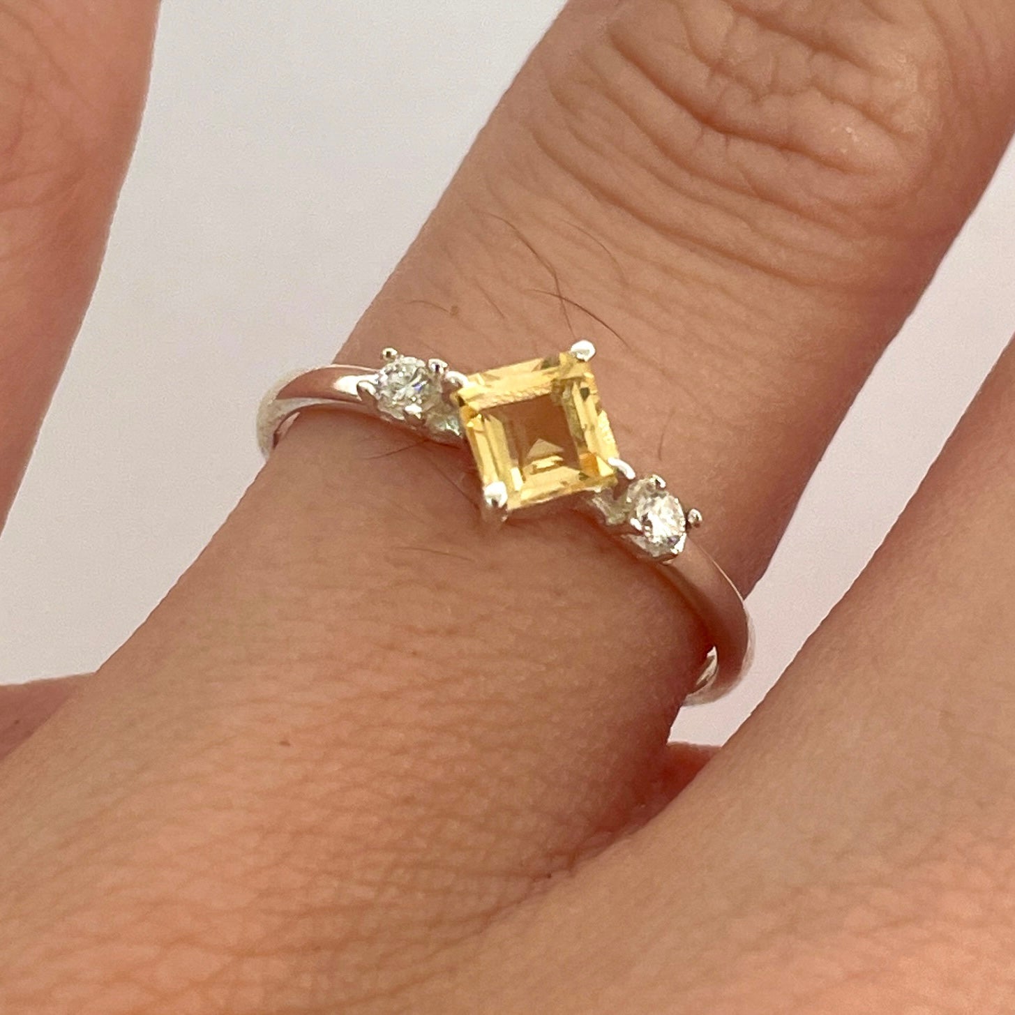 Citrine Princess Cut Ring