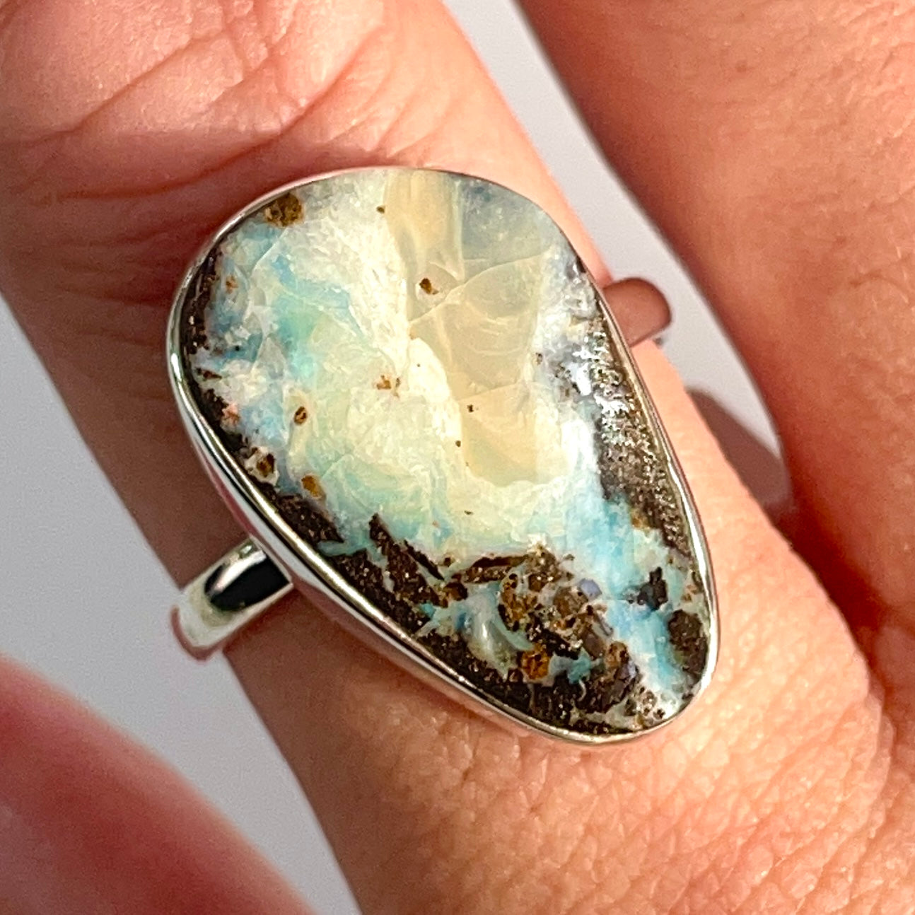 Boulder Opal (AUS Natural) St.Silver925 Ring - OR1