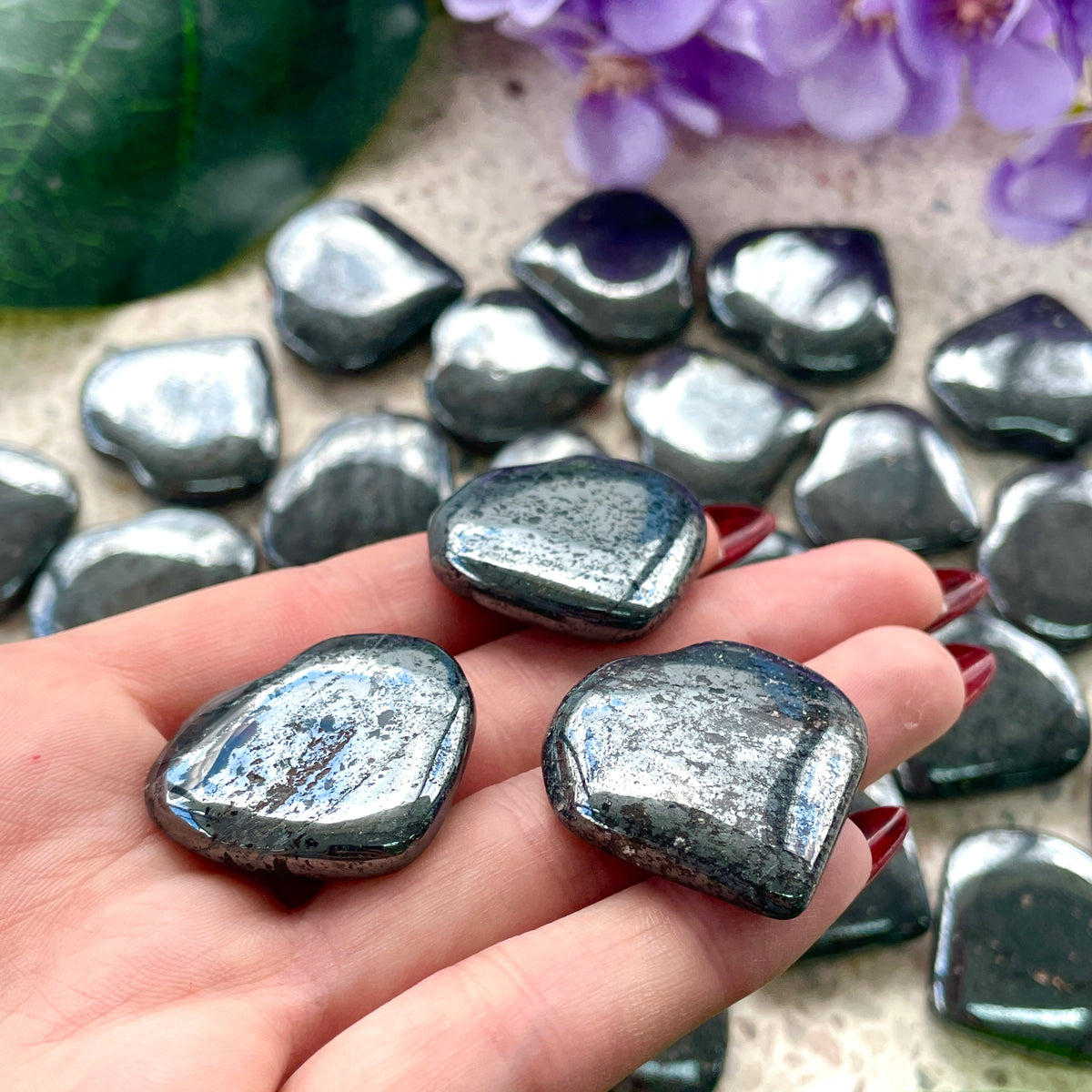 Hematite Heart Flat 3cm