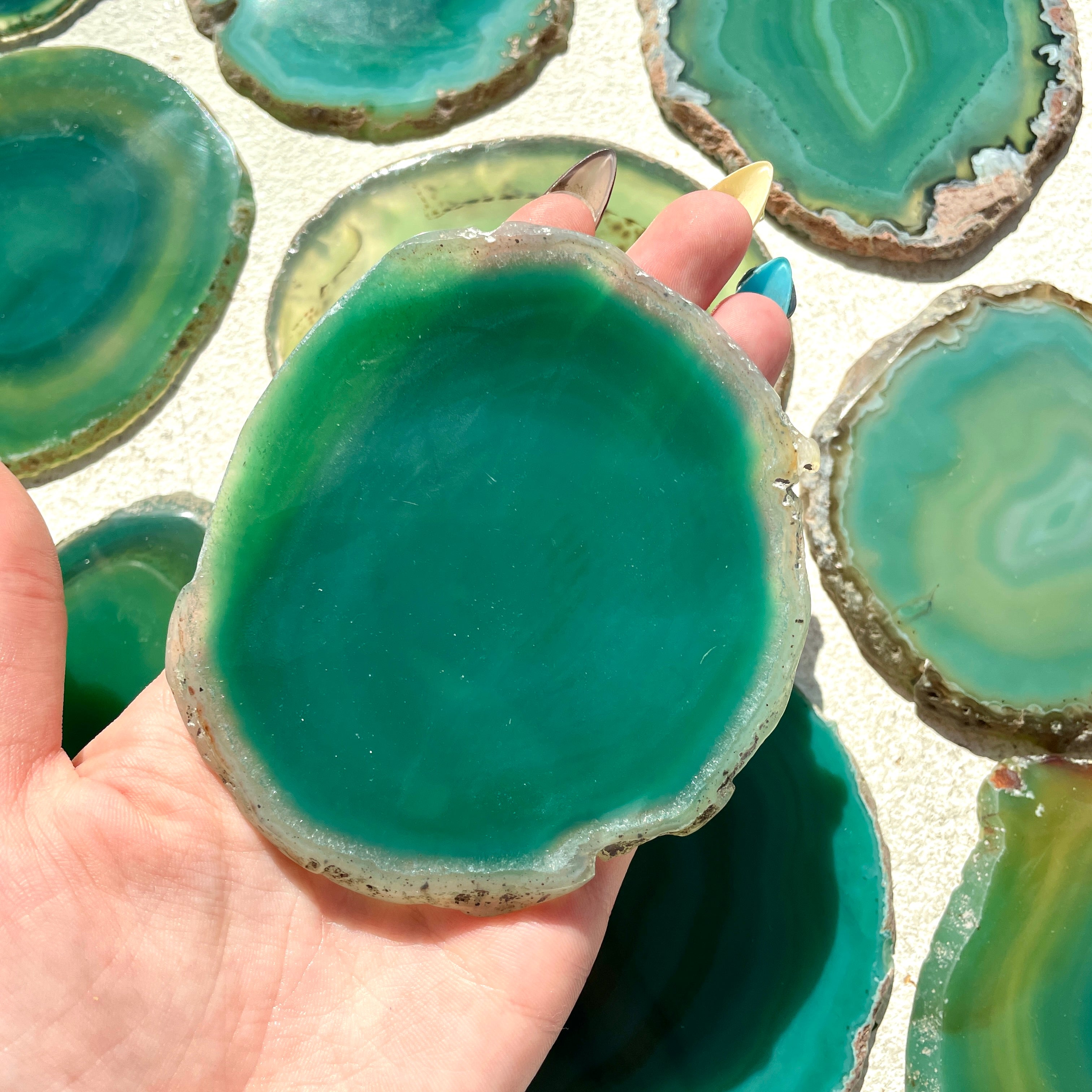 Agate Slice - Green 7-10cm