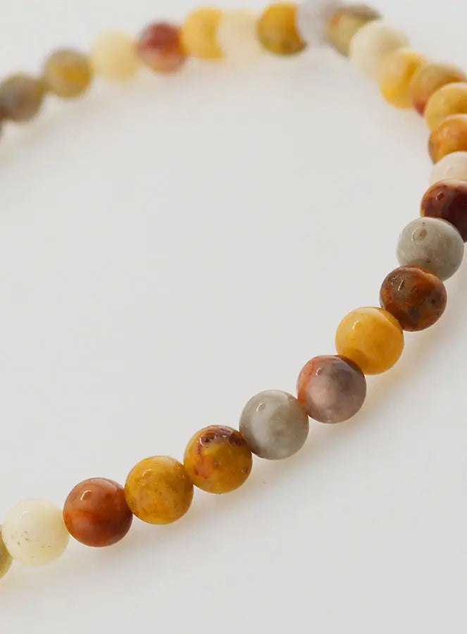 Crazy Lace Agate Bead Bracelet 4mm