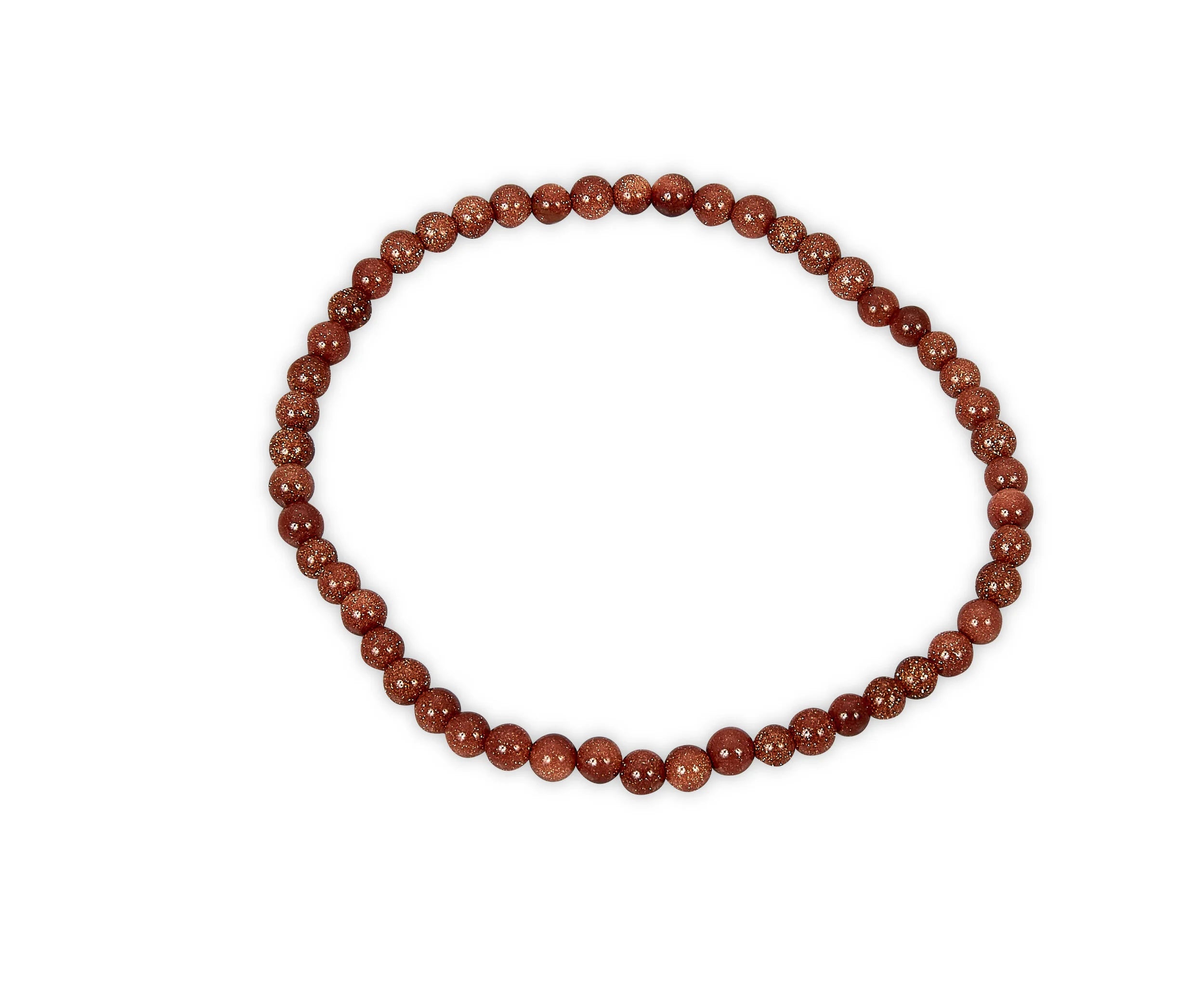 Goldstone-Red Bead Bracelet 4mm