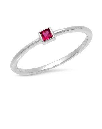 Ruby Mini Square Ring