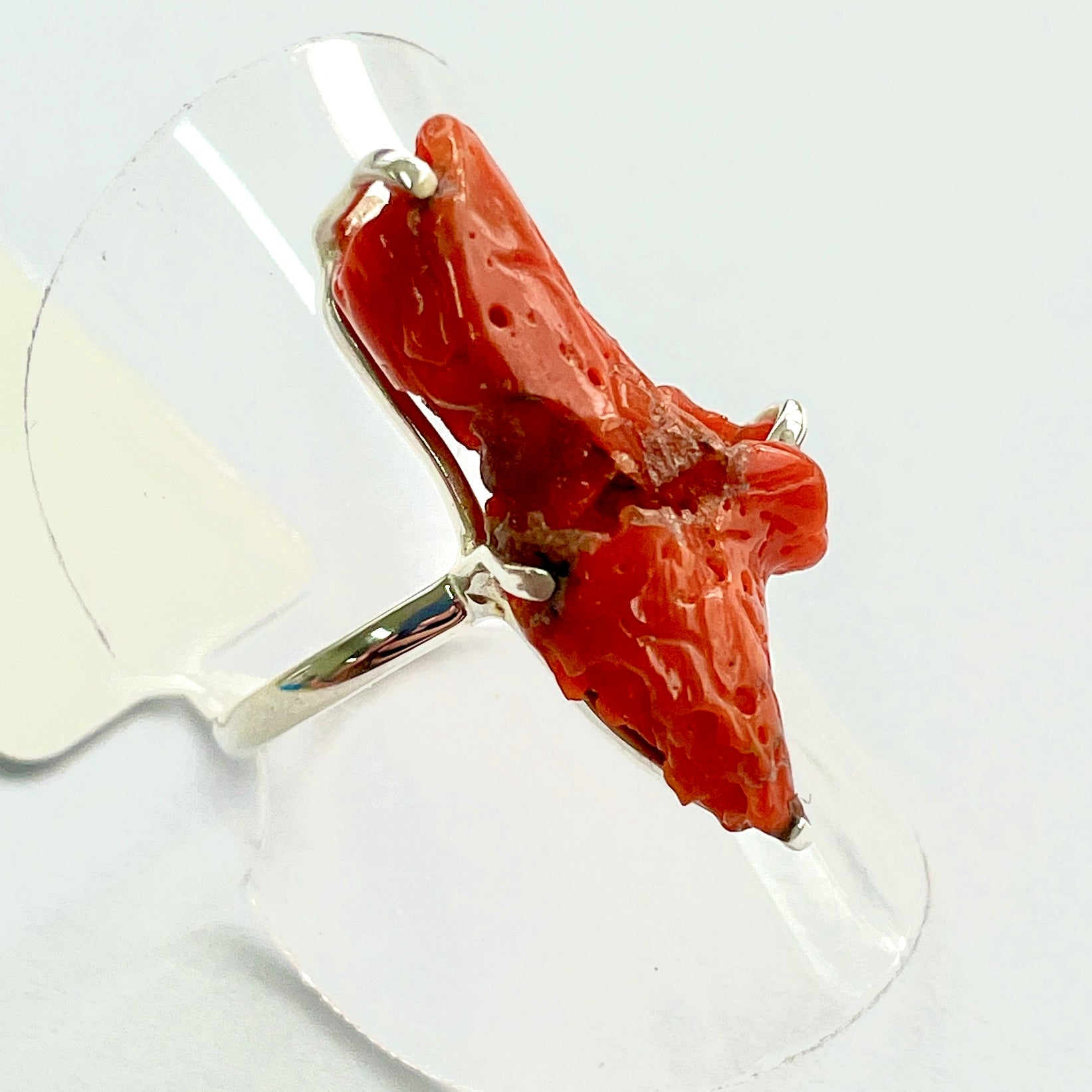 Coral Sterling Silver Ring - RC8