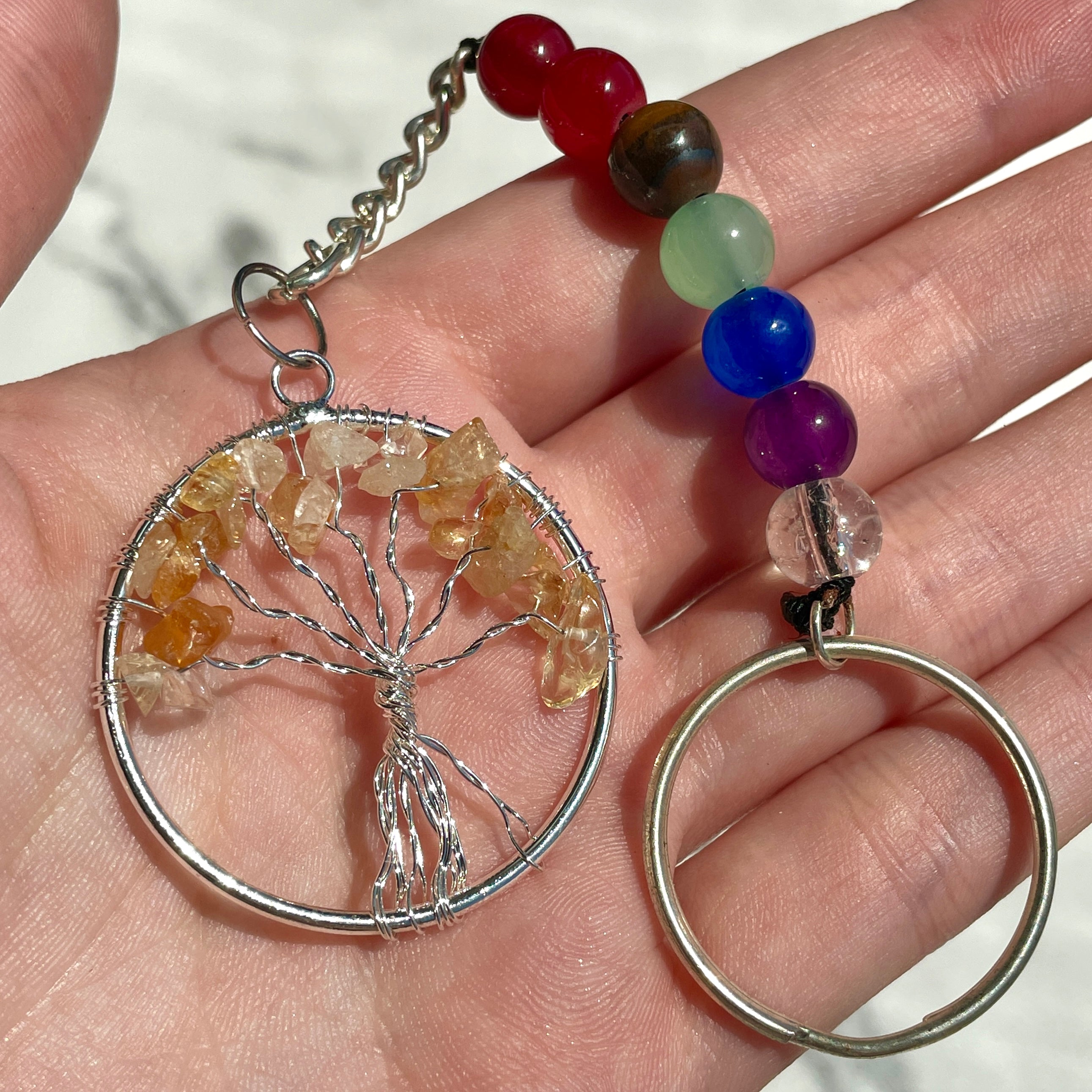 Citrine Chakra Tree of Life Keyring