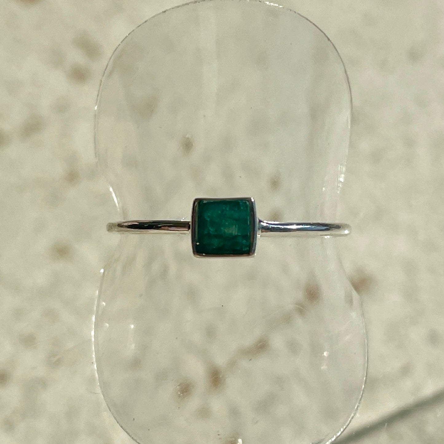 Emerald Mini Square Ring