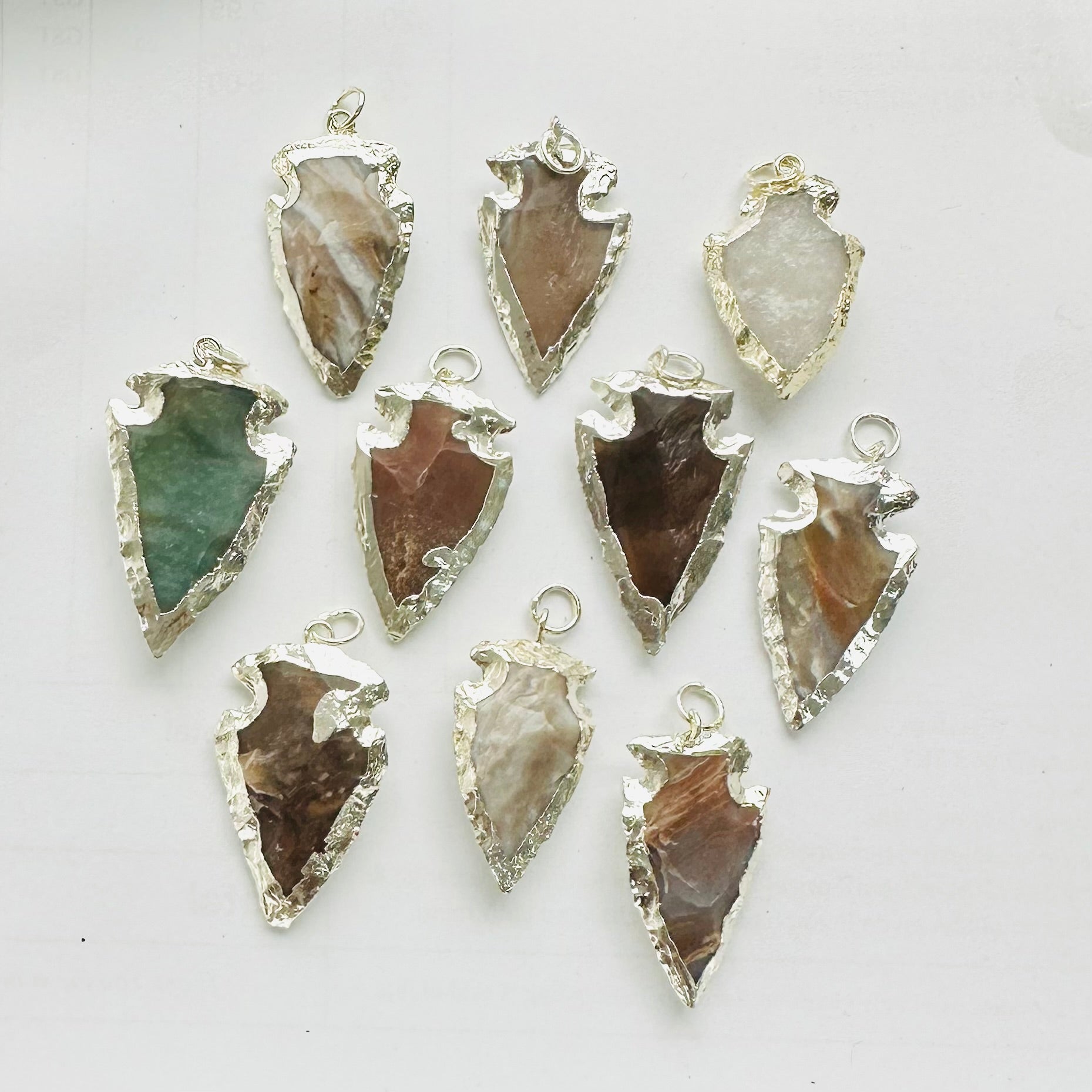 Arrow Pendant~Frame-Agate-5pc