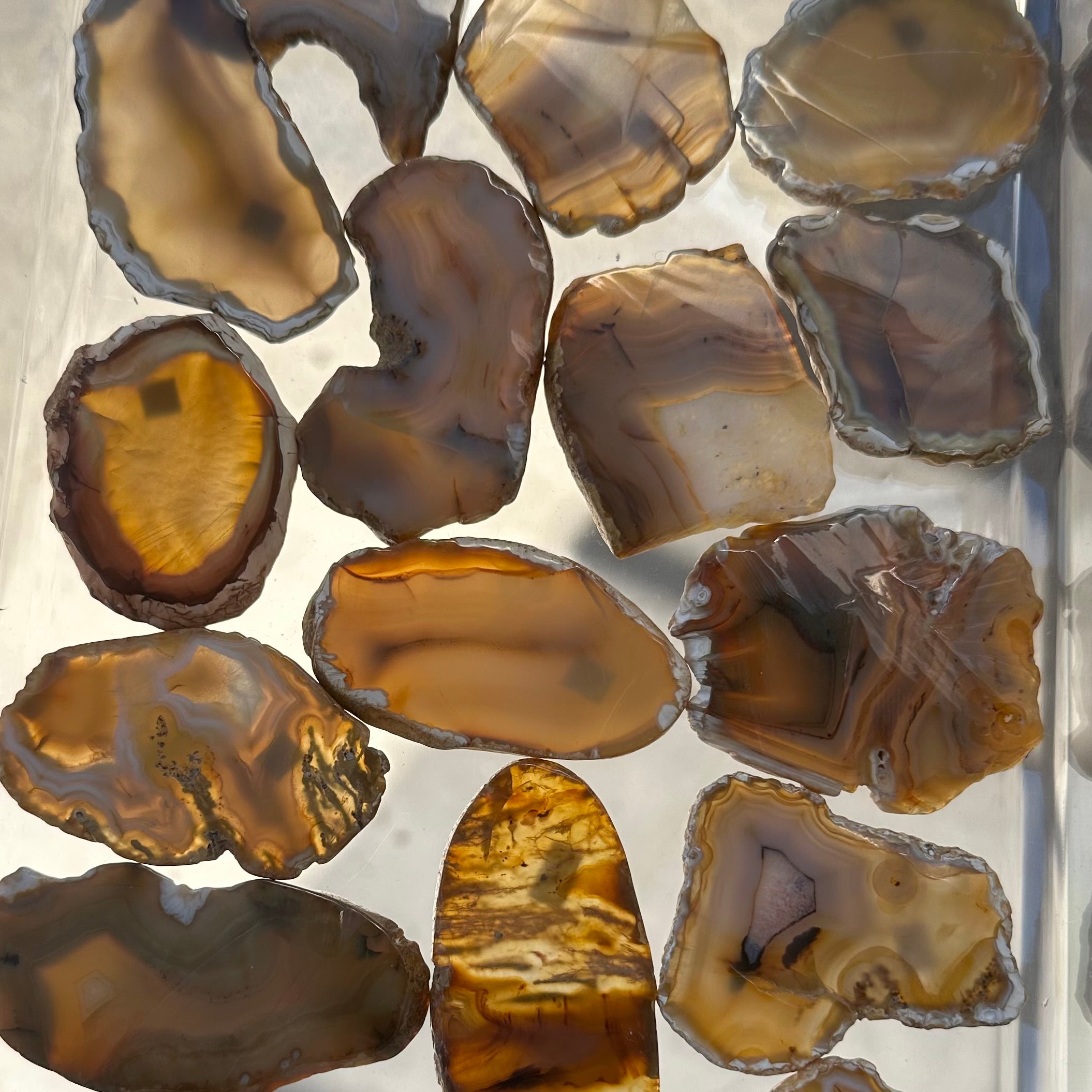 Agate Slice - Beige - 1pc