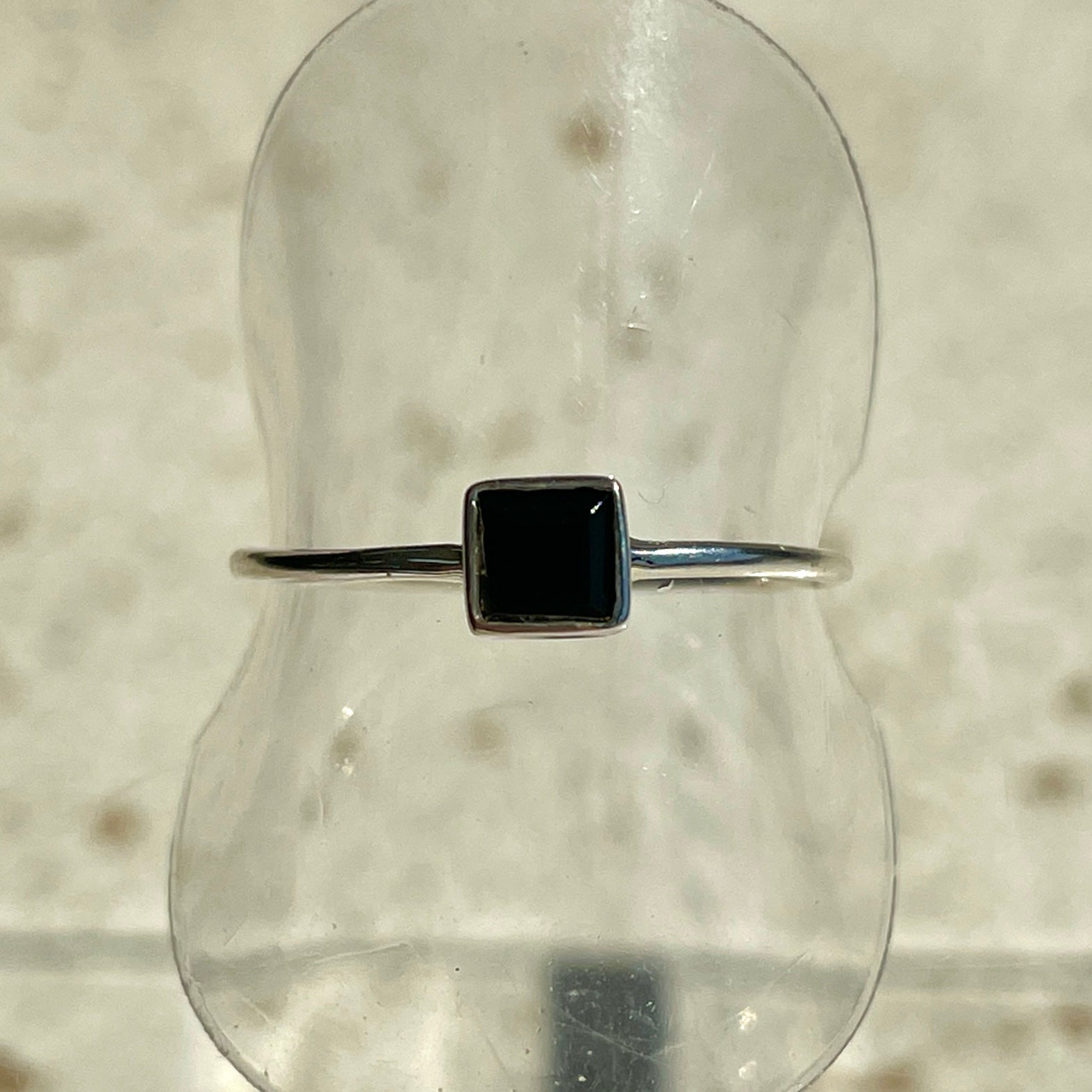 Black Onyx Mini Square Ring