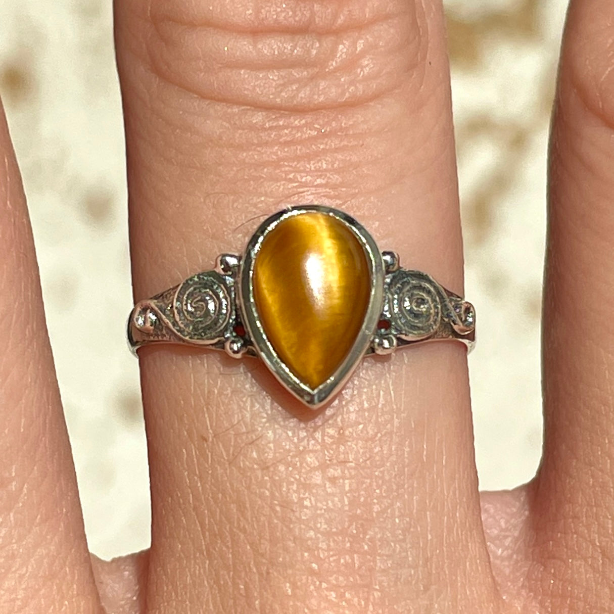 Tigers Eye Swirl Ring