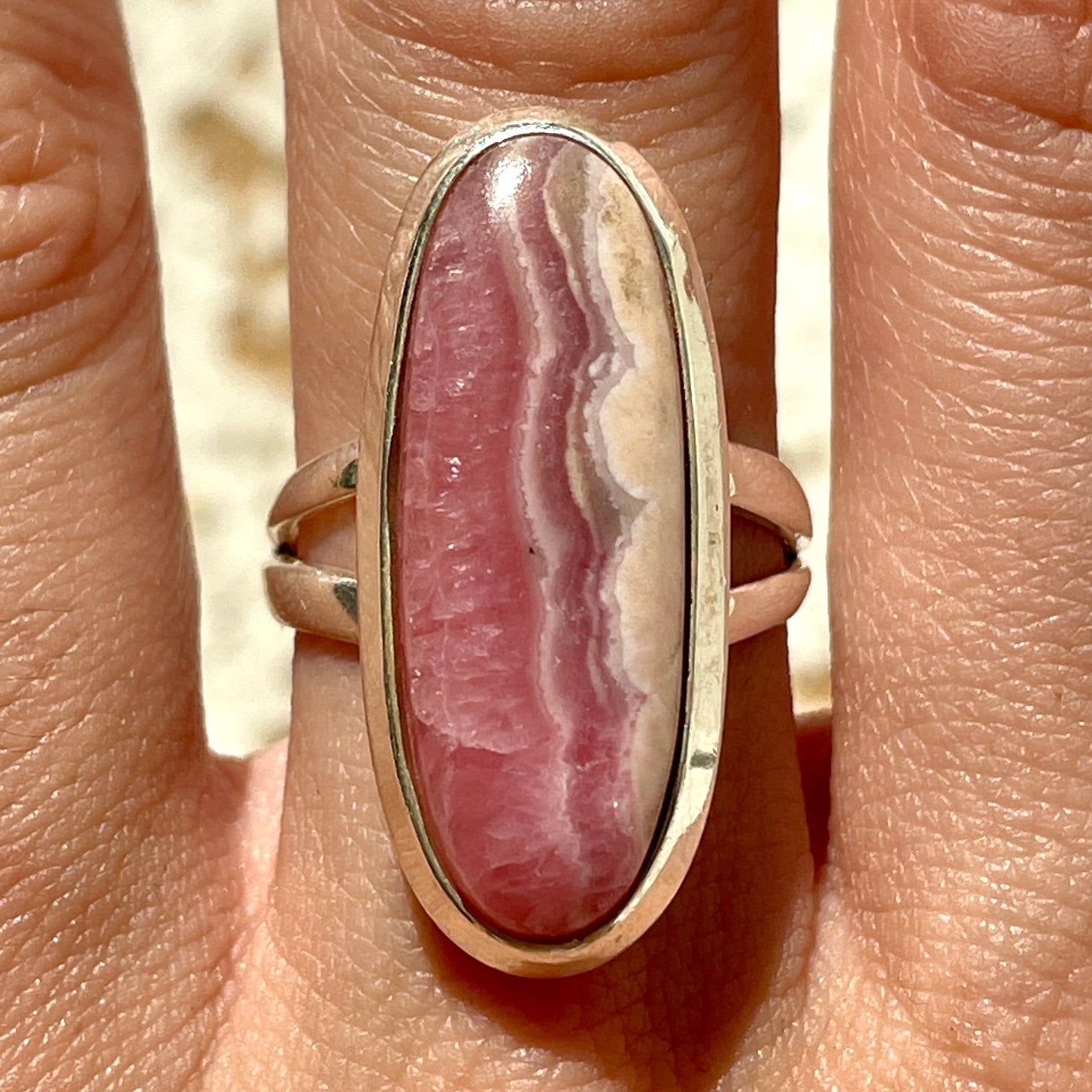Rhodochrosite St. Silver Ring - Sz7 RH1