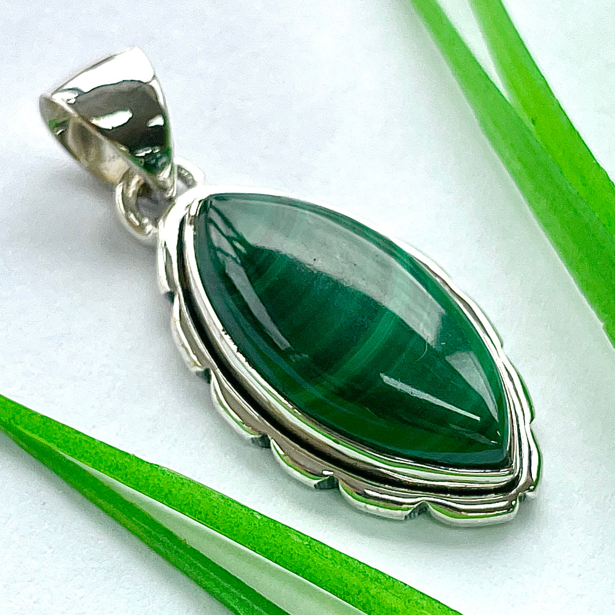 Malachite St.Silver Pendant - SP171