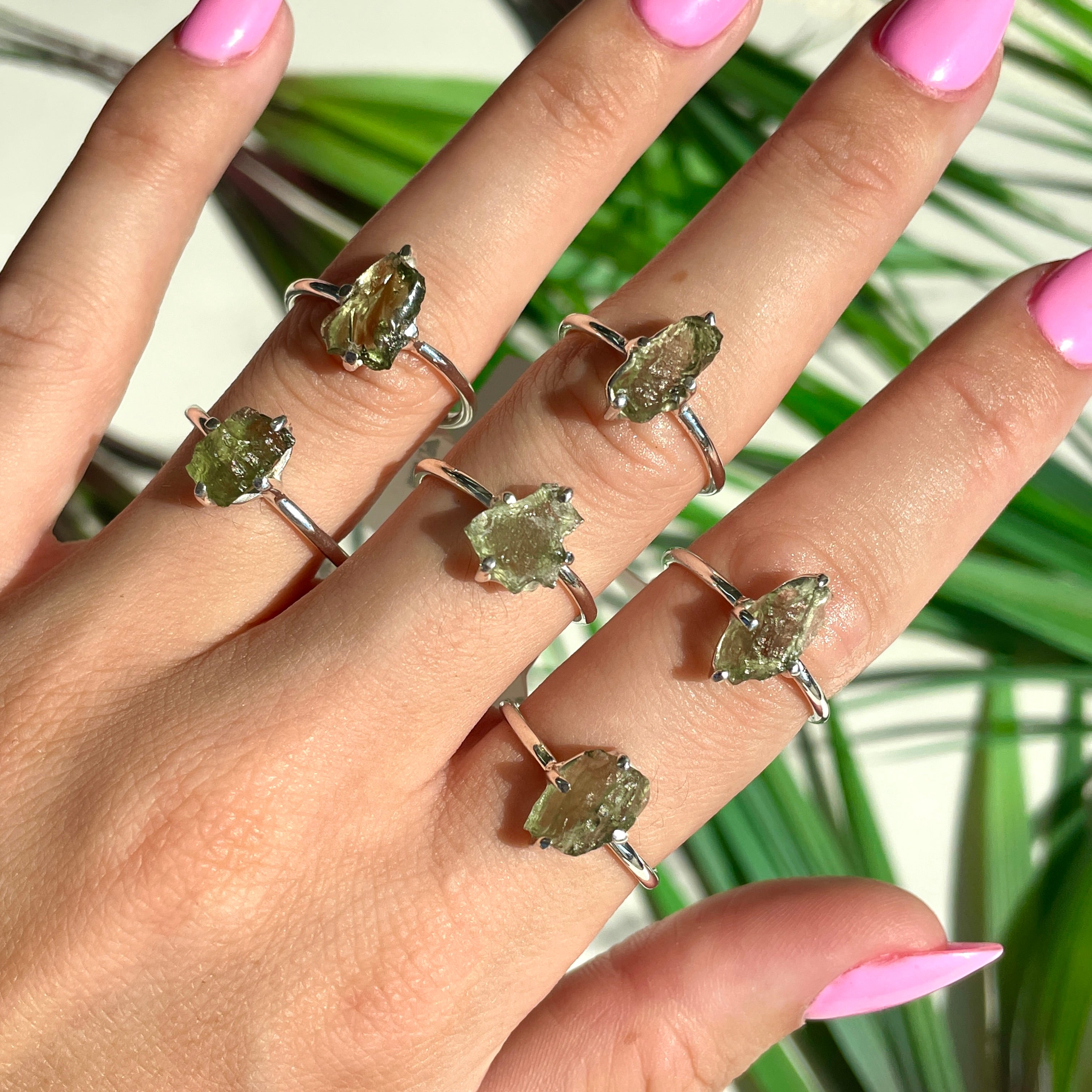 Moldavite Sterling Silver Ring