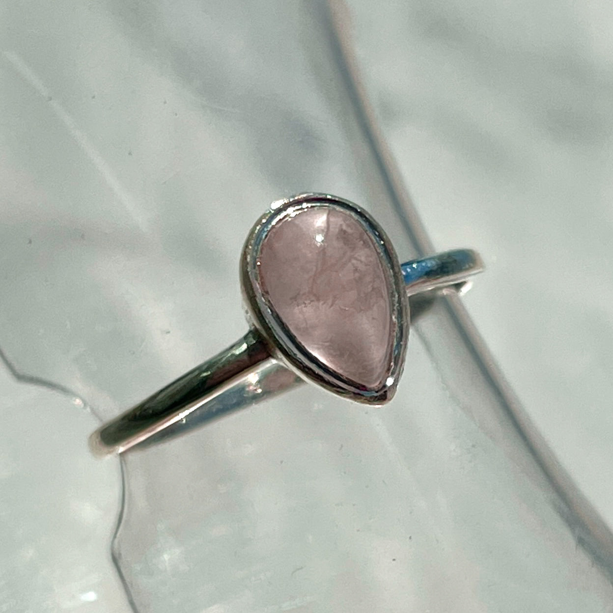 Rose Quartz Pear Ring