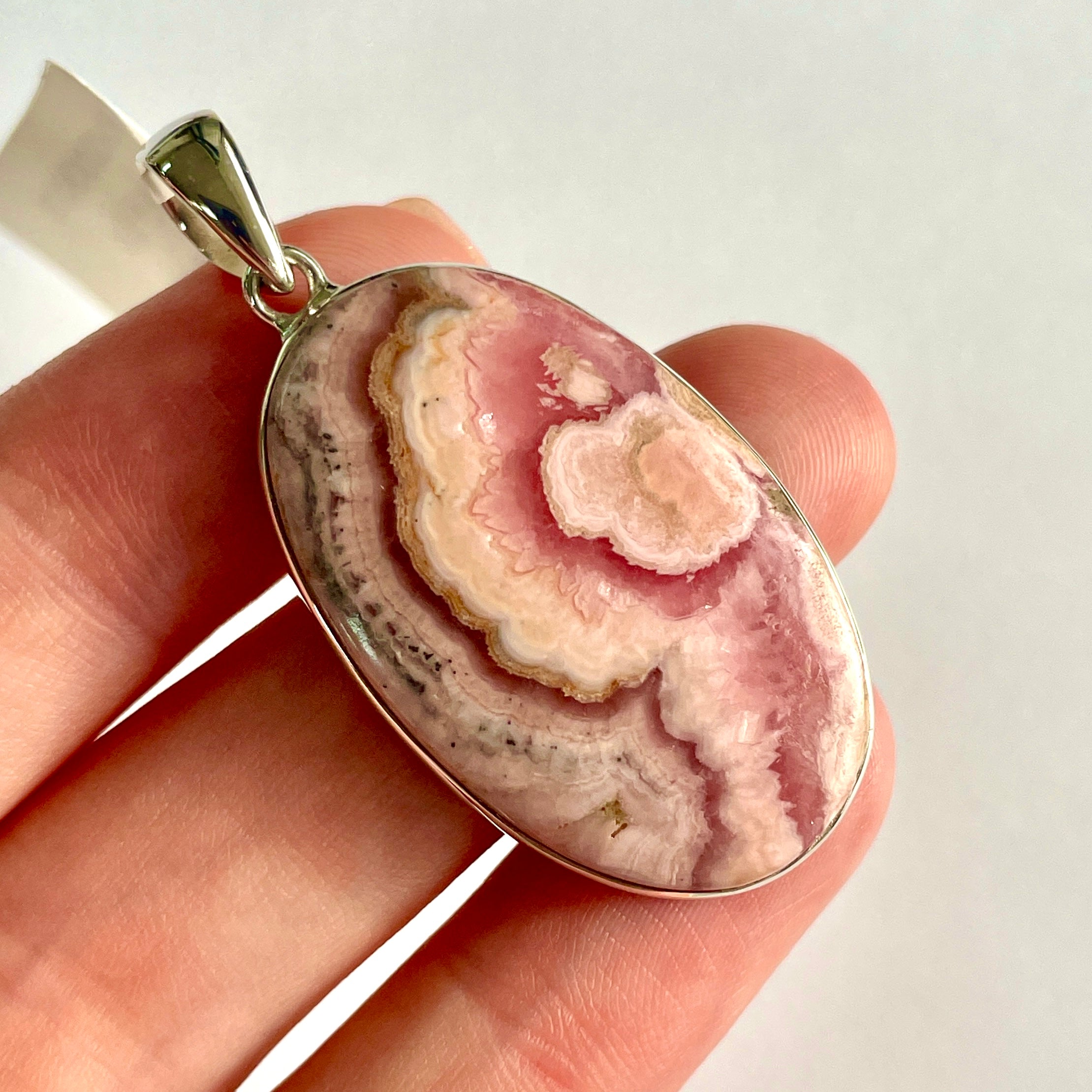 Rhodochrosite St. Silver Pendant-LRG-SP143
