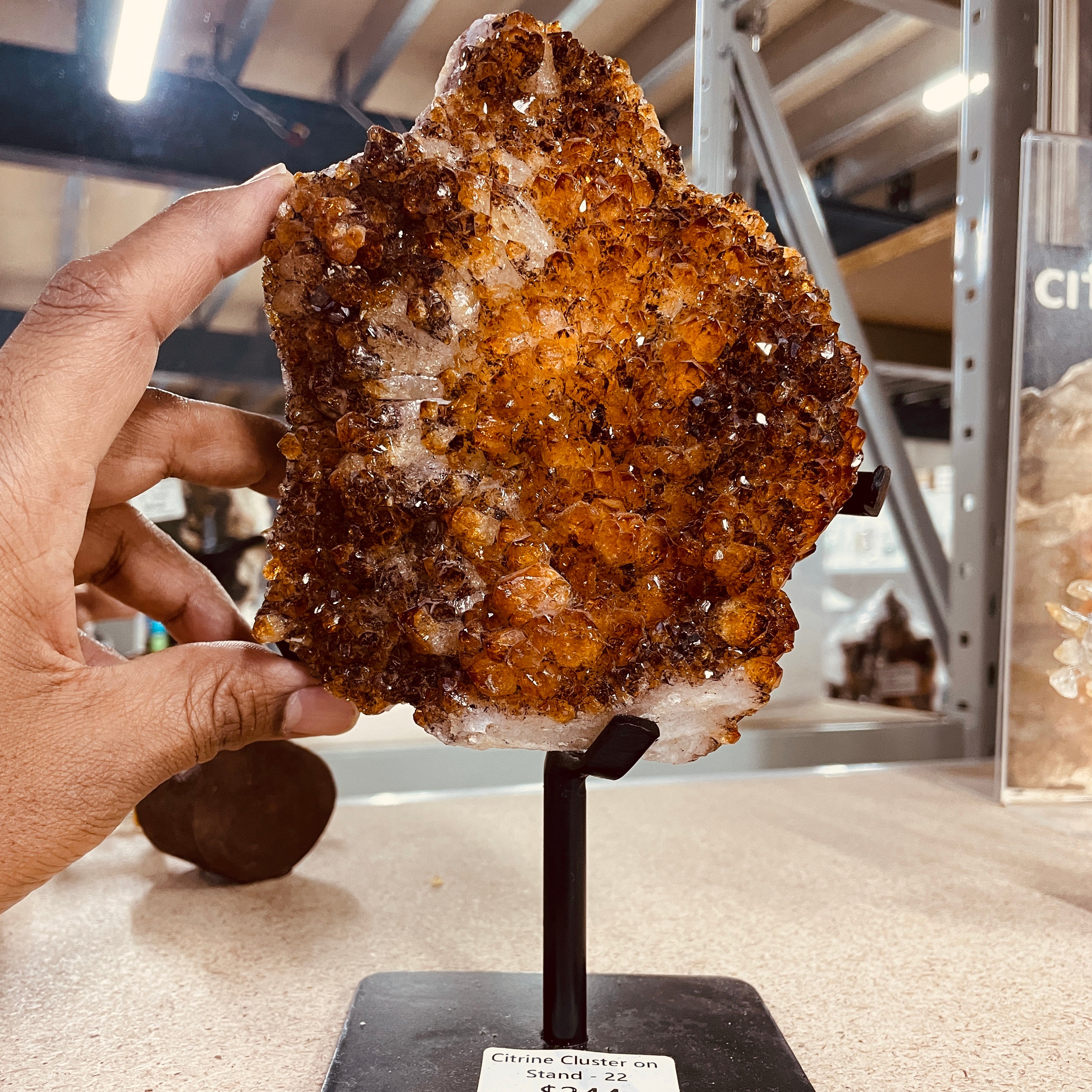 Citrine Cluster On Stand - 22