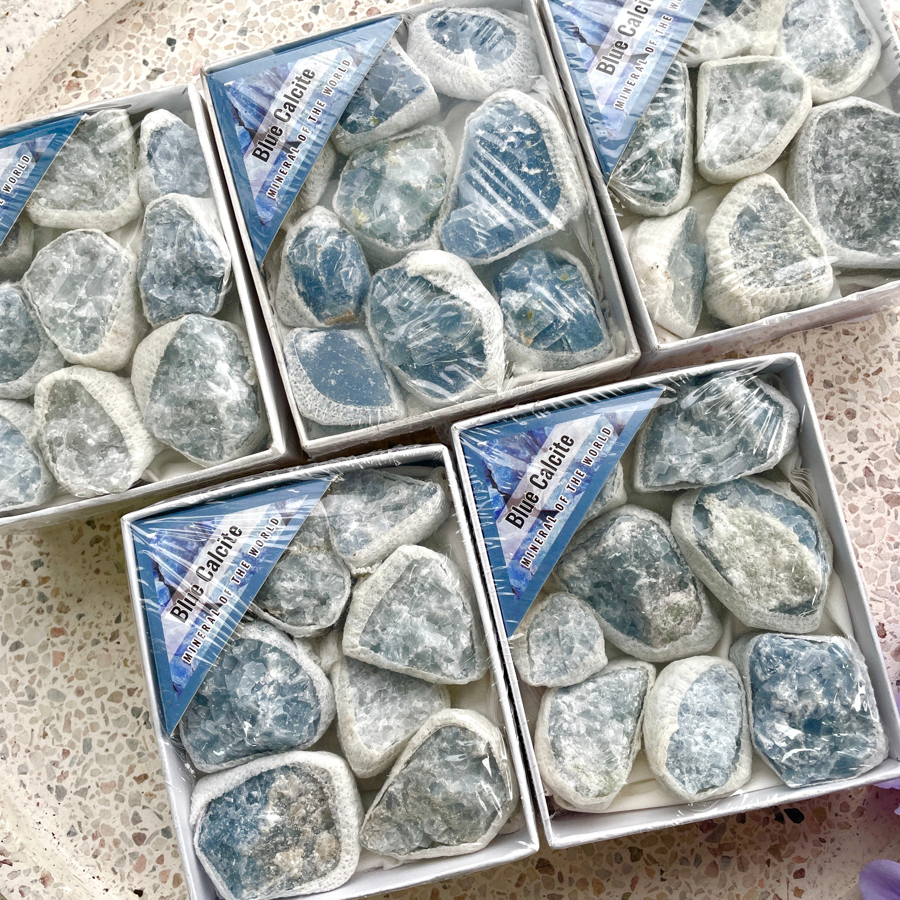 Blue Calcite Cluster Tray-MINI (8-10pc)