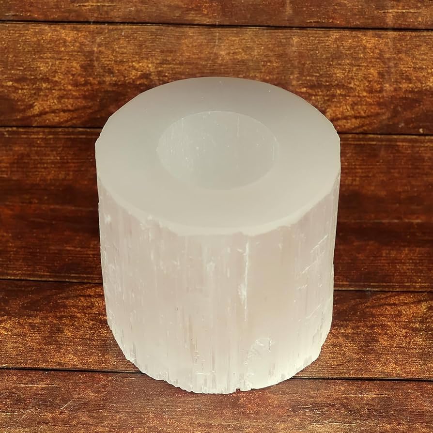 Selenite Tealight Holder - Cylinder