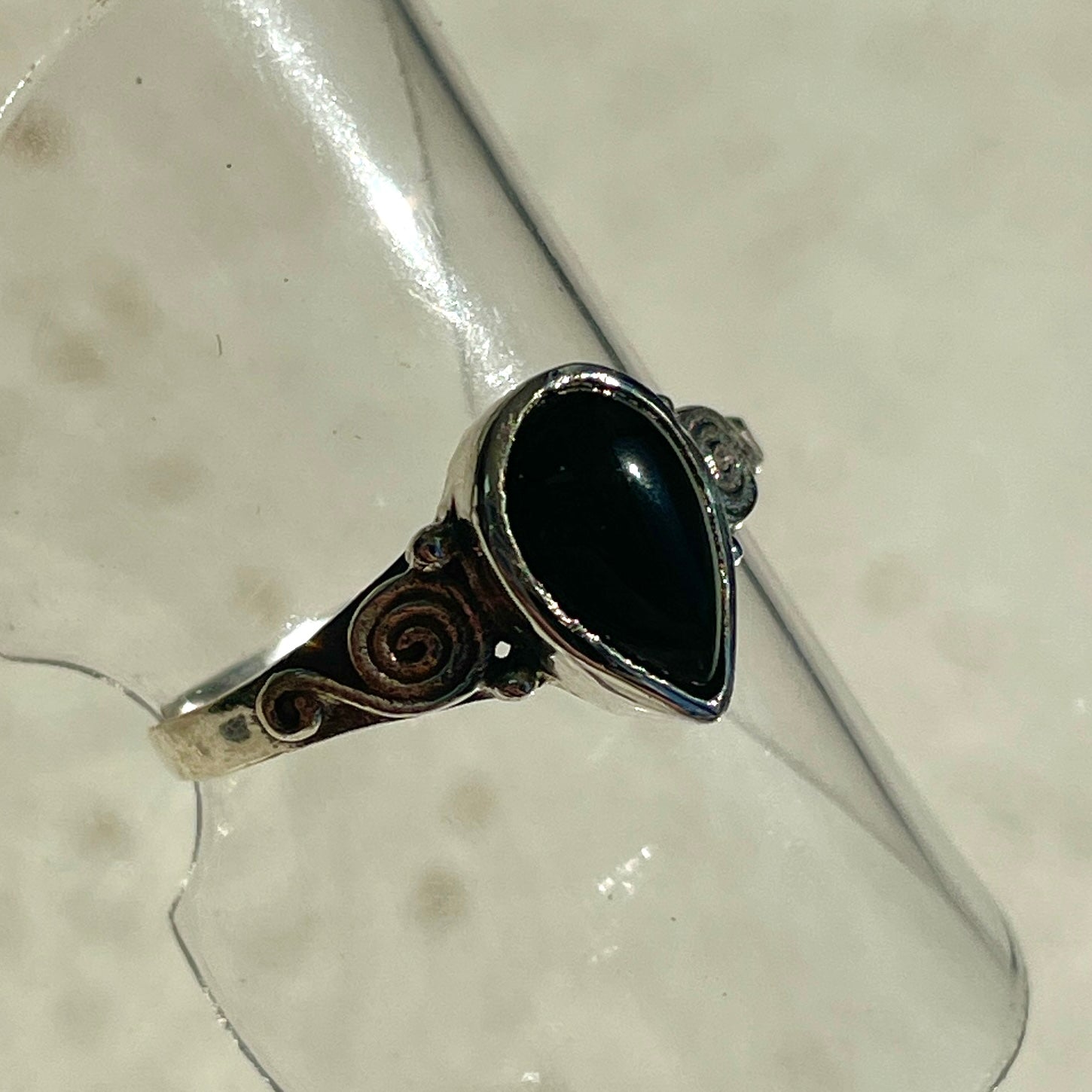 Black Onyx Swirl Ring