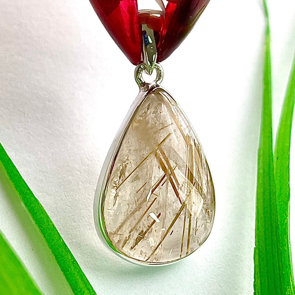 Golden Rutile St.Silver Pendant - SP196