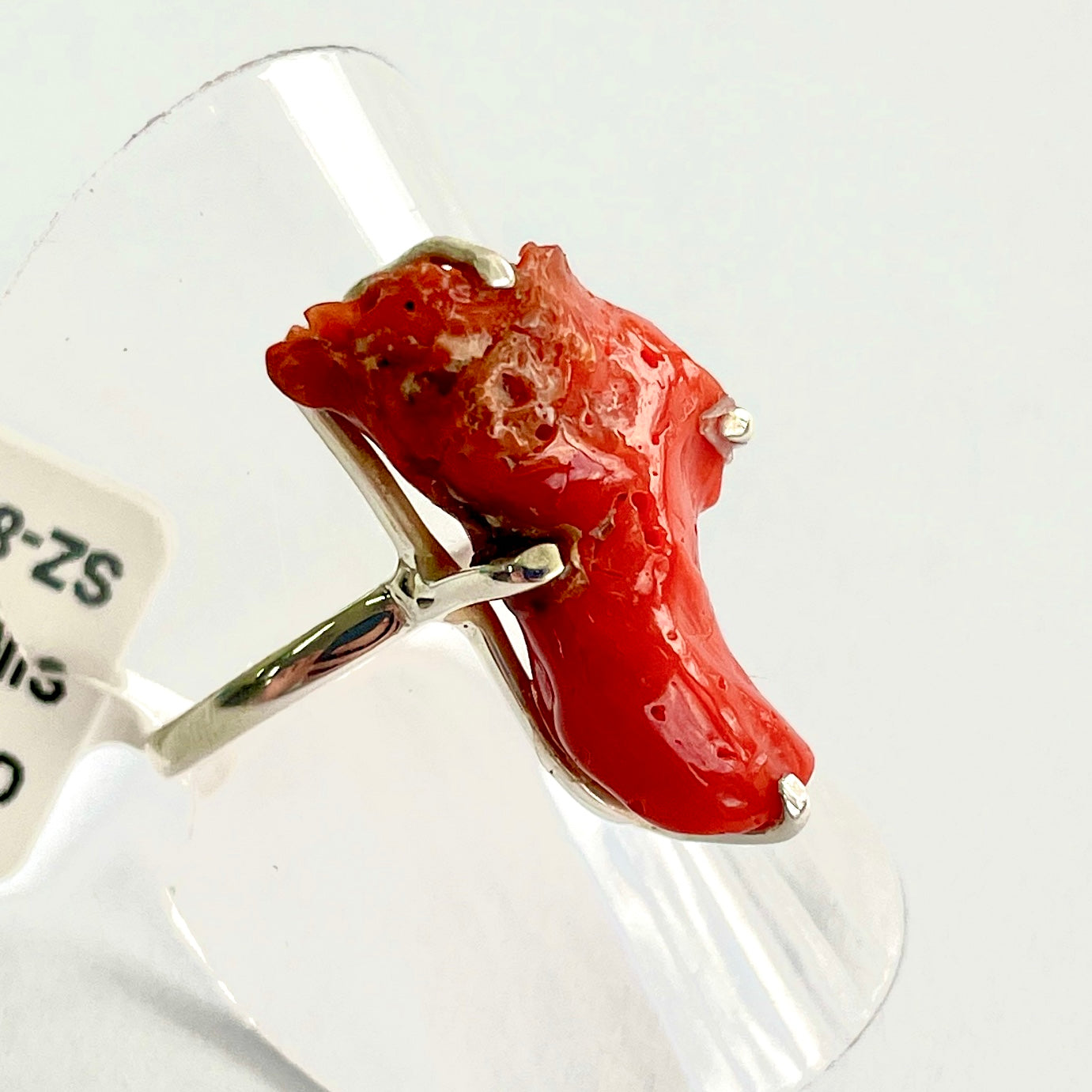 Coral Sterling Silver Ring - RC10