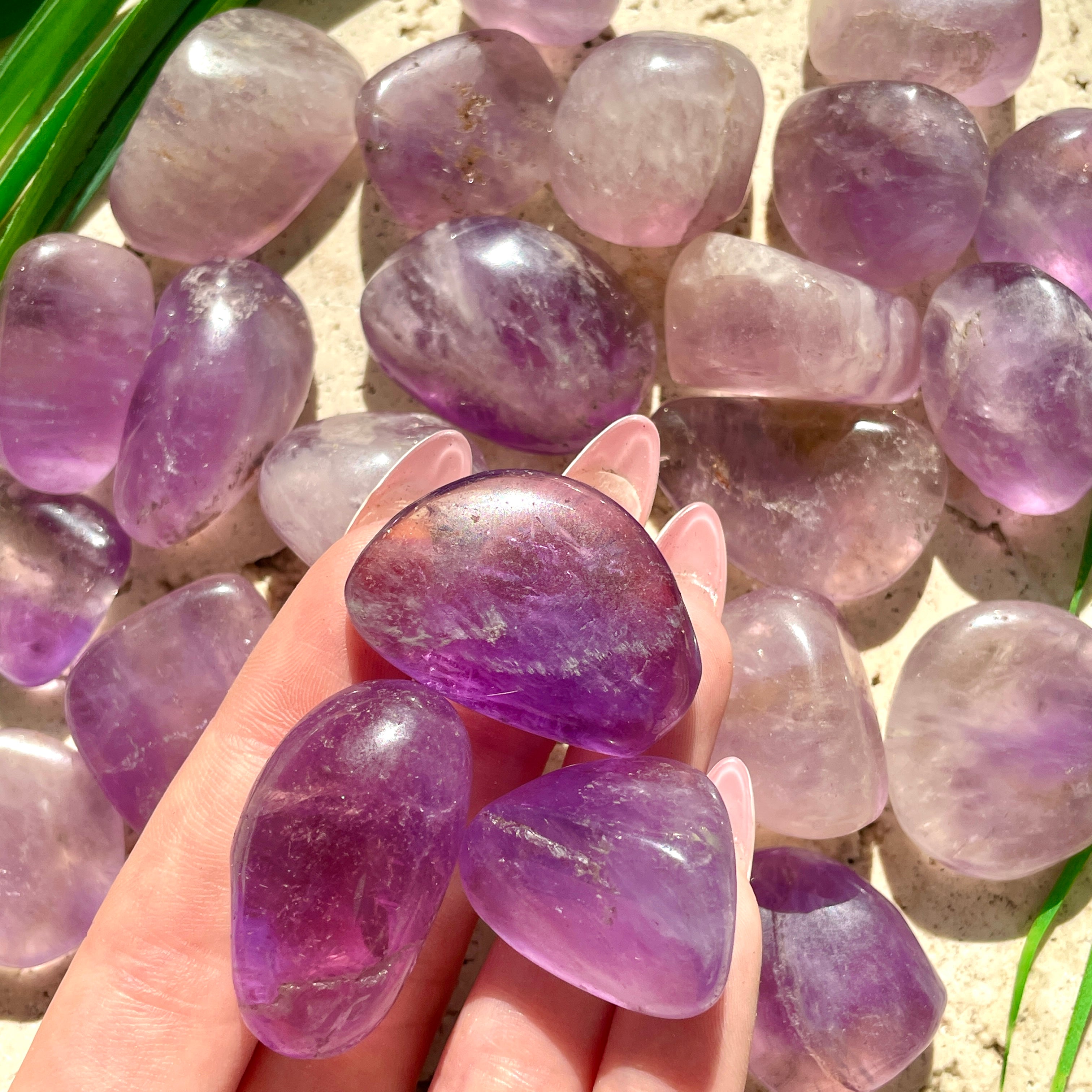 Amethyst tumbled (20-25pc) 250gm (IN)