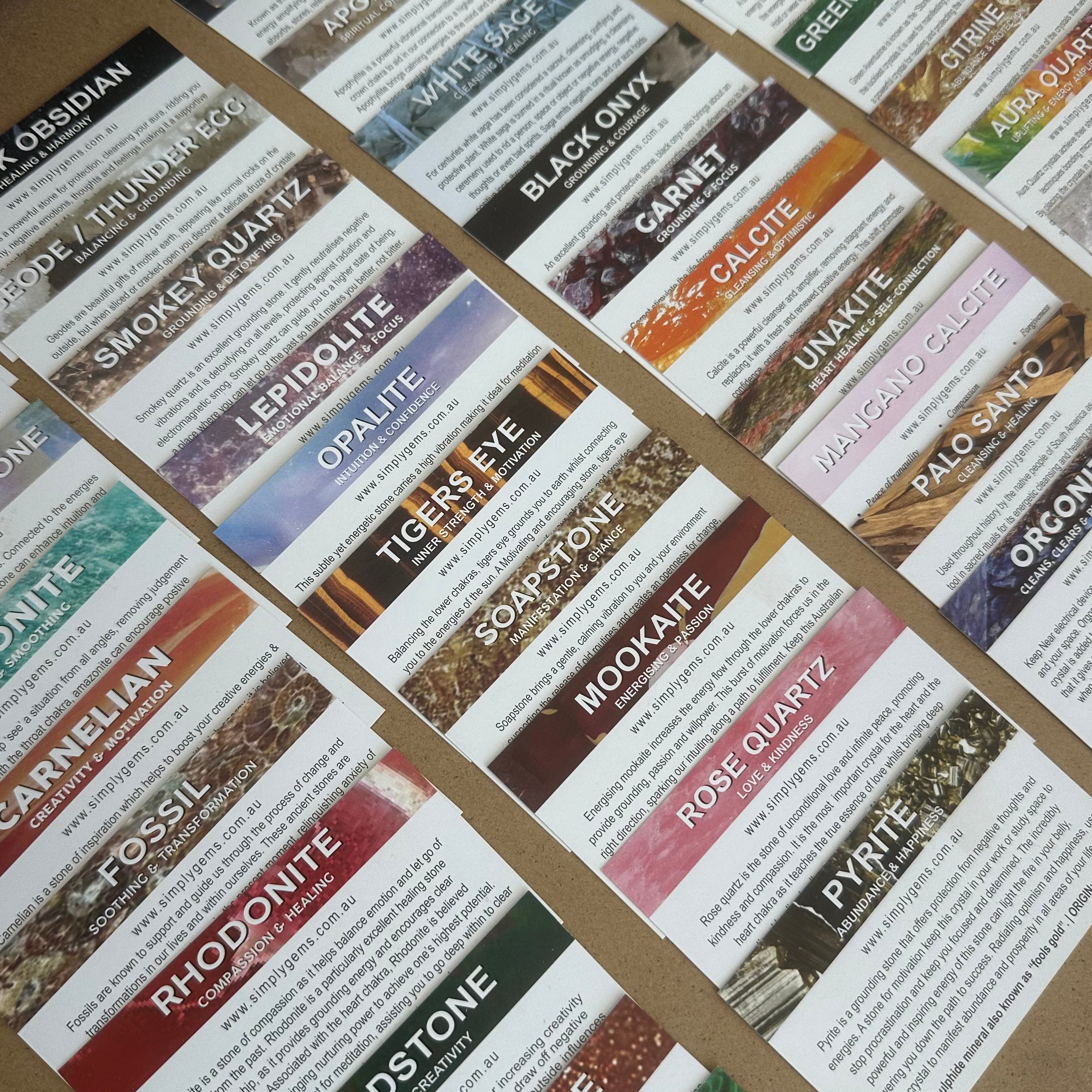 Crystal Info Cards - 50 Pack – Simply Gems